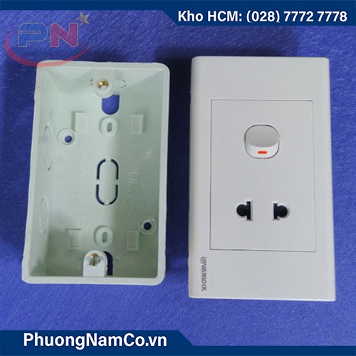 Ổ cắm âm tường SINO 1 ổ + 1 hạt