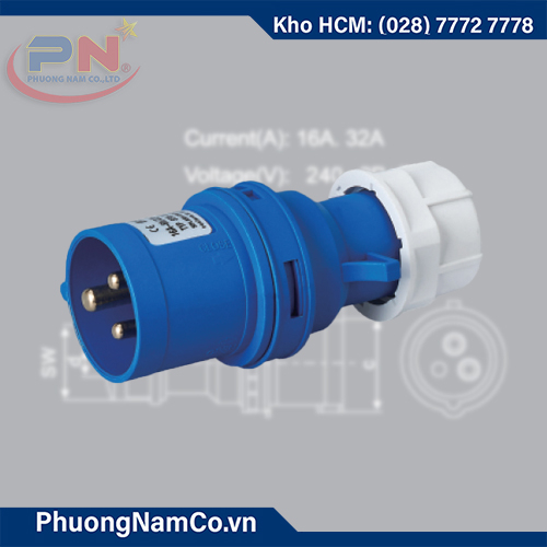 Phích Cắm Công Nghiệp 32A/6H-3P