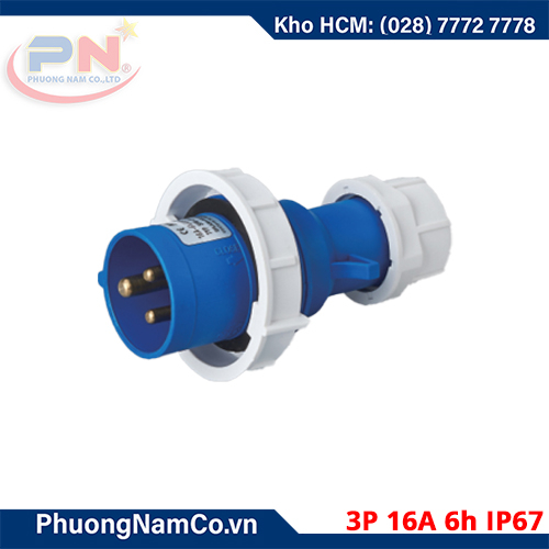 Phích cắm công nghiệp 16A/6h-3P-IP67