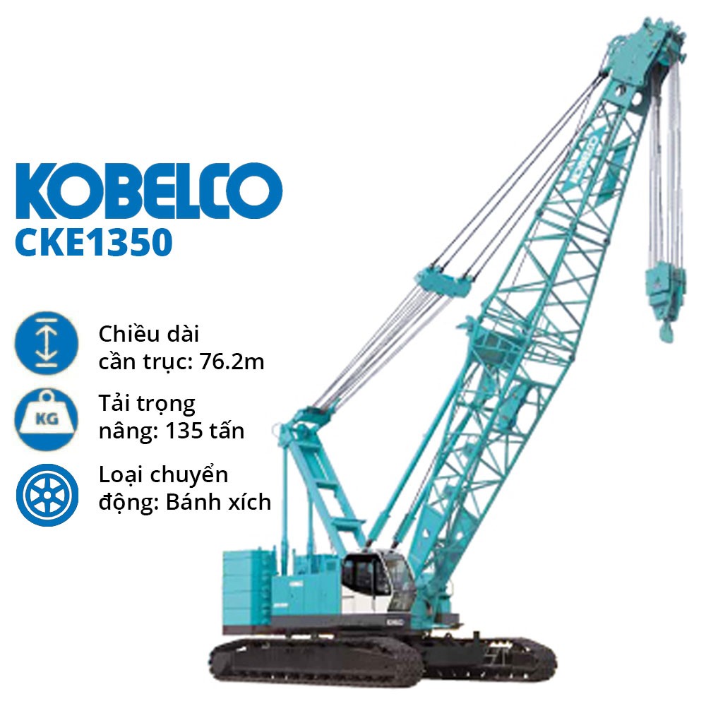 Cho Thuê Xe Cẩu Bánh Xích 135 Tấn Kobelco CKE1350