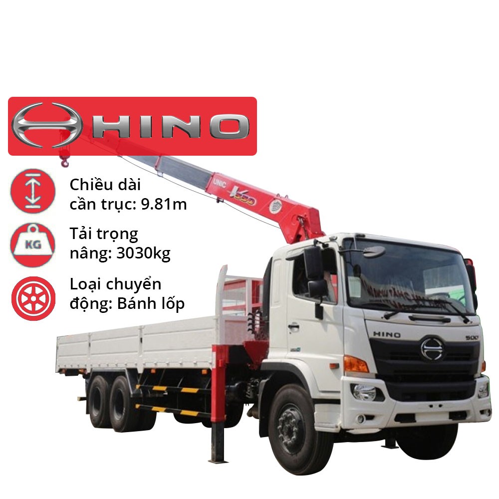 Cho Thuê Xe Cẩu Tải Hino 5T