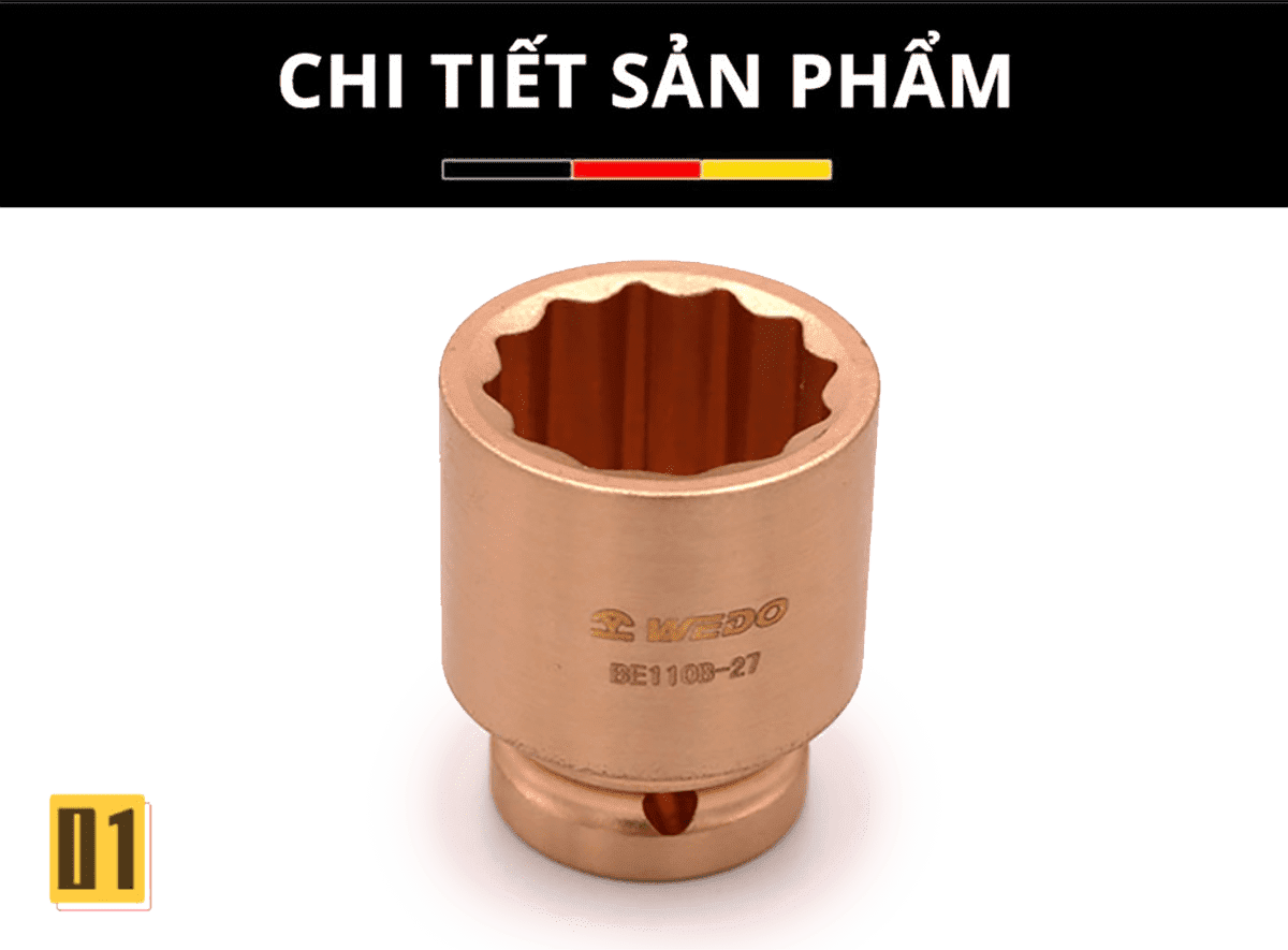 Đầu tuýp -  Khẩu chống cháy nổ 1/2'' - Dùng cho máy WEDO Be-Cu