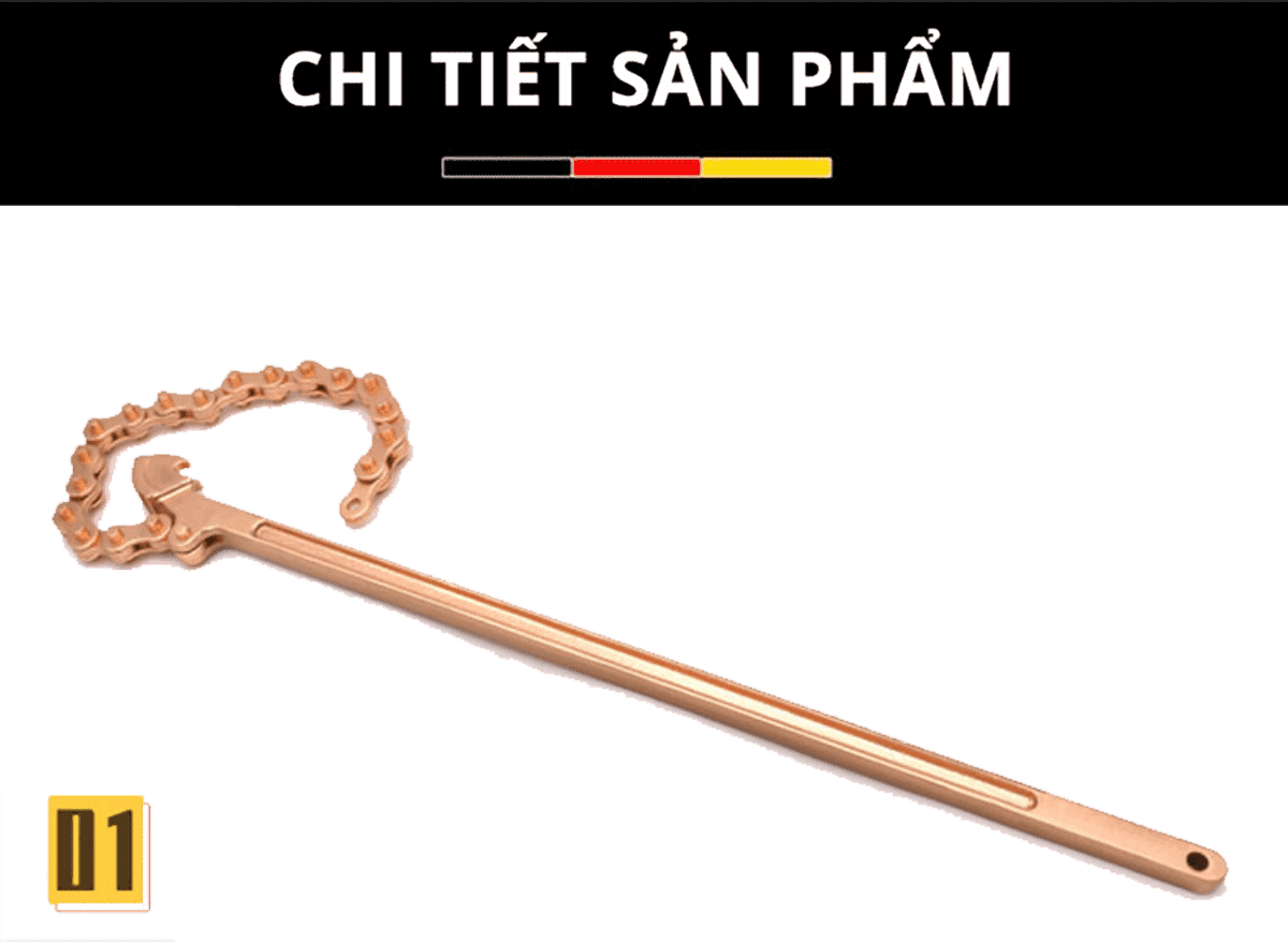 Mỏ Lết Xích Lực Nhẹ chống cháy nổ WEDO