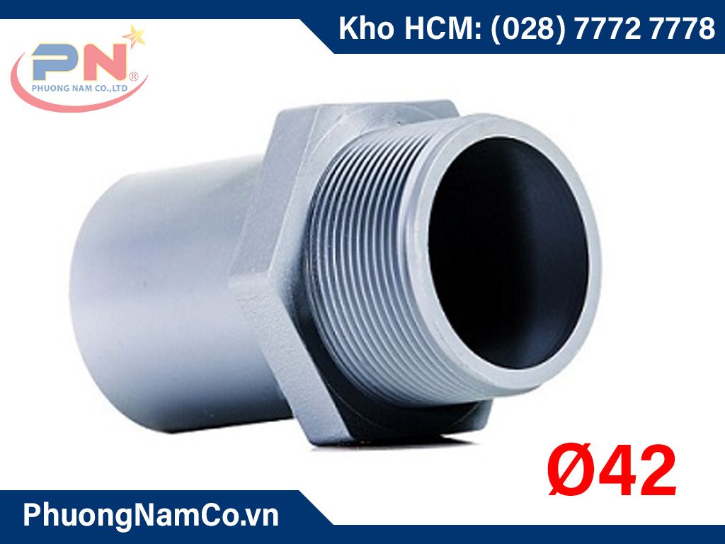 Nooid PVC phi 42 1 đầu ren ngoài giá tốt