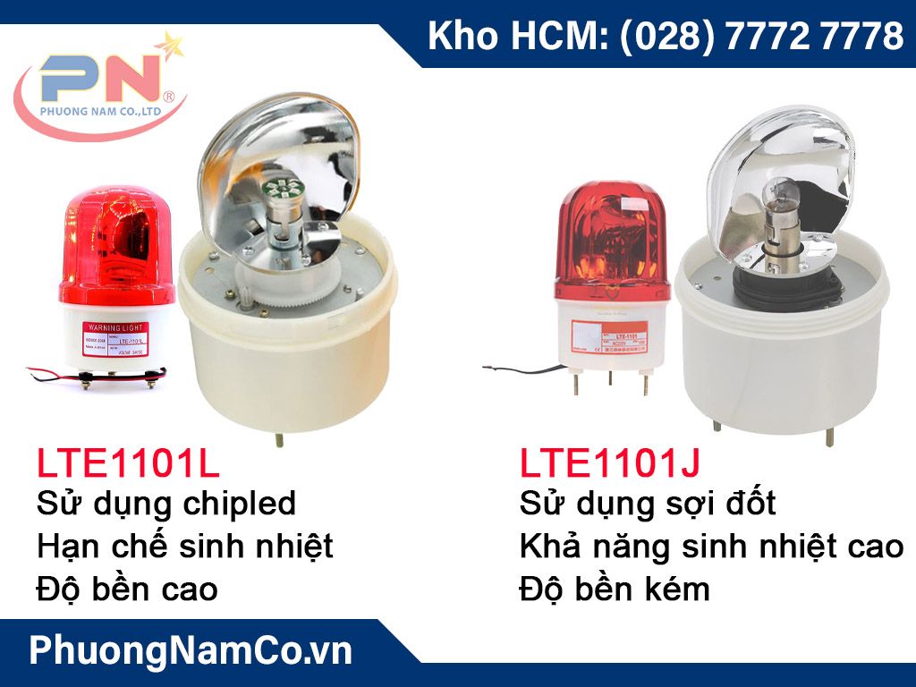 Đèn cảnh báo quay điện 220v lte-1101l