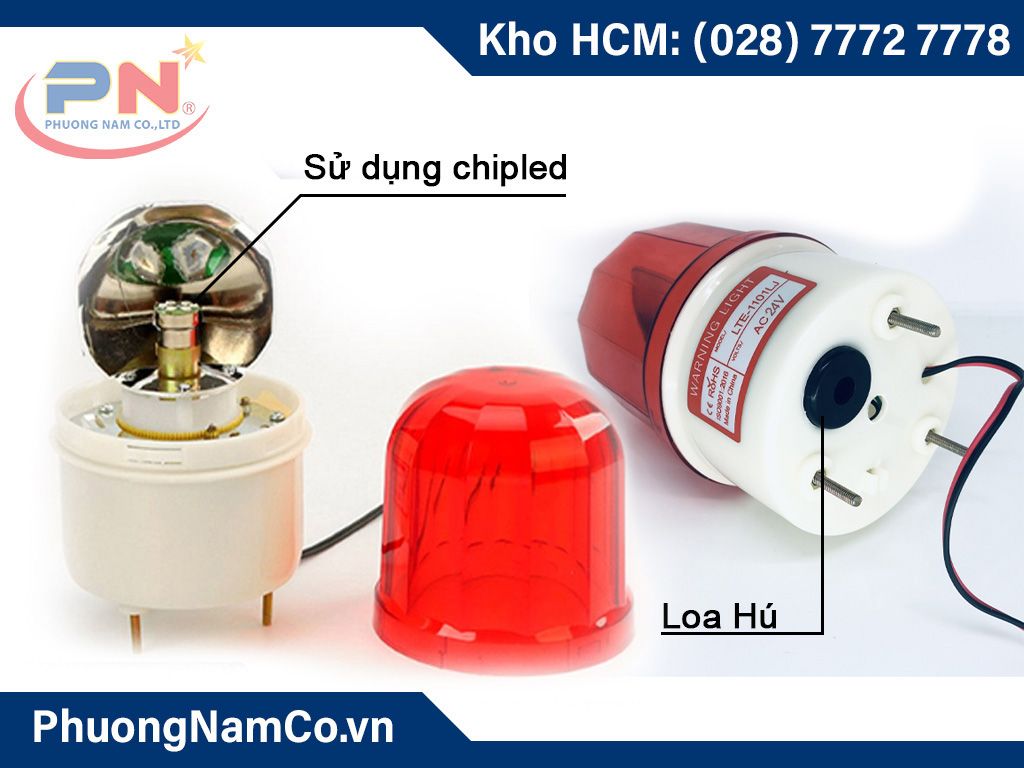 Đèn cảnh báo quay điện có hú LTE1101L 24V