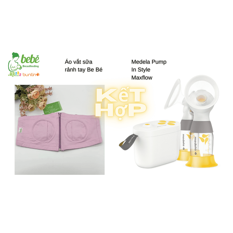 Dùng áo vắt sữa rảnh tay Be Bé kết hợp với máy hút sữa Medela Pump Maxflow thế nào cho hiệu quả?