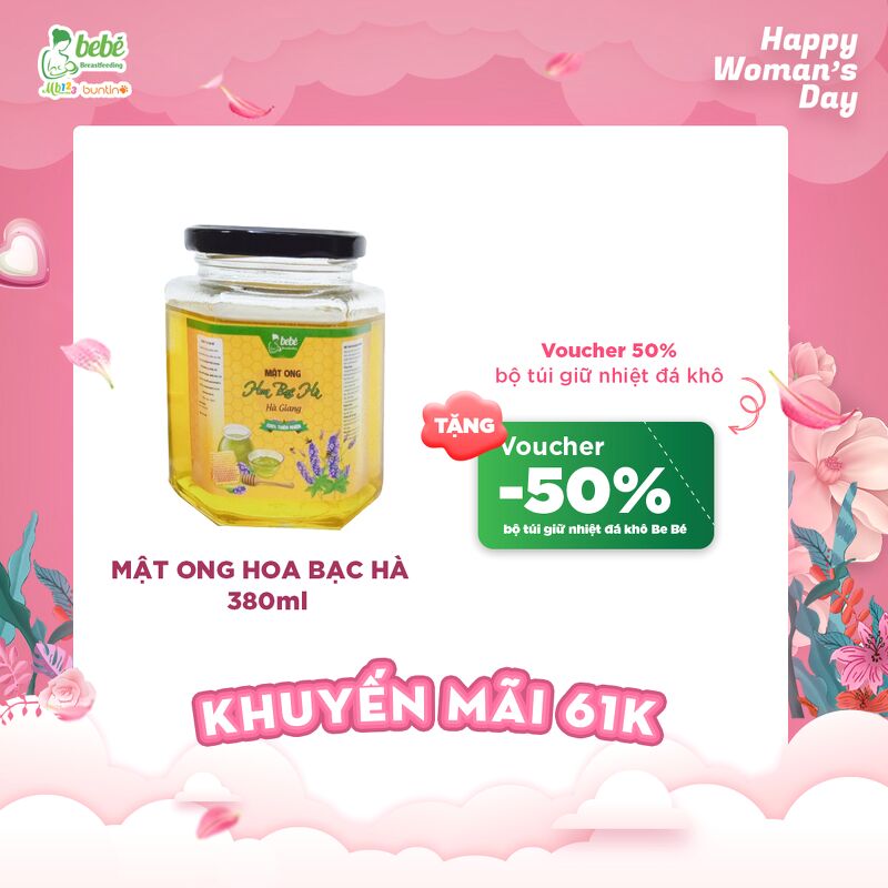 Chai mật ong hoa bạc hà Hà Giang Be Bé 180ml