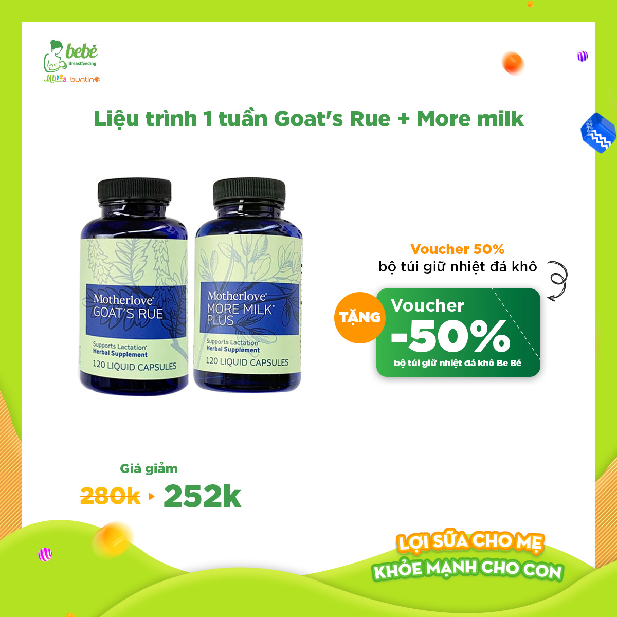 Liệu trình 1 tuần Goat's Rue + More milk