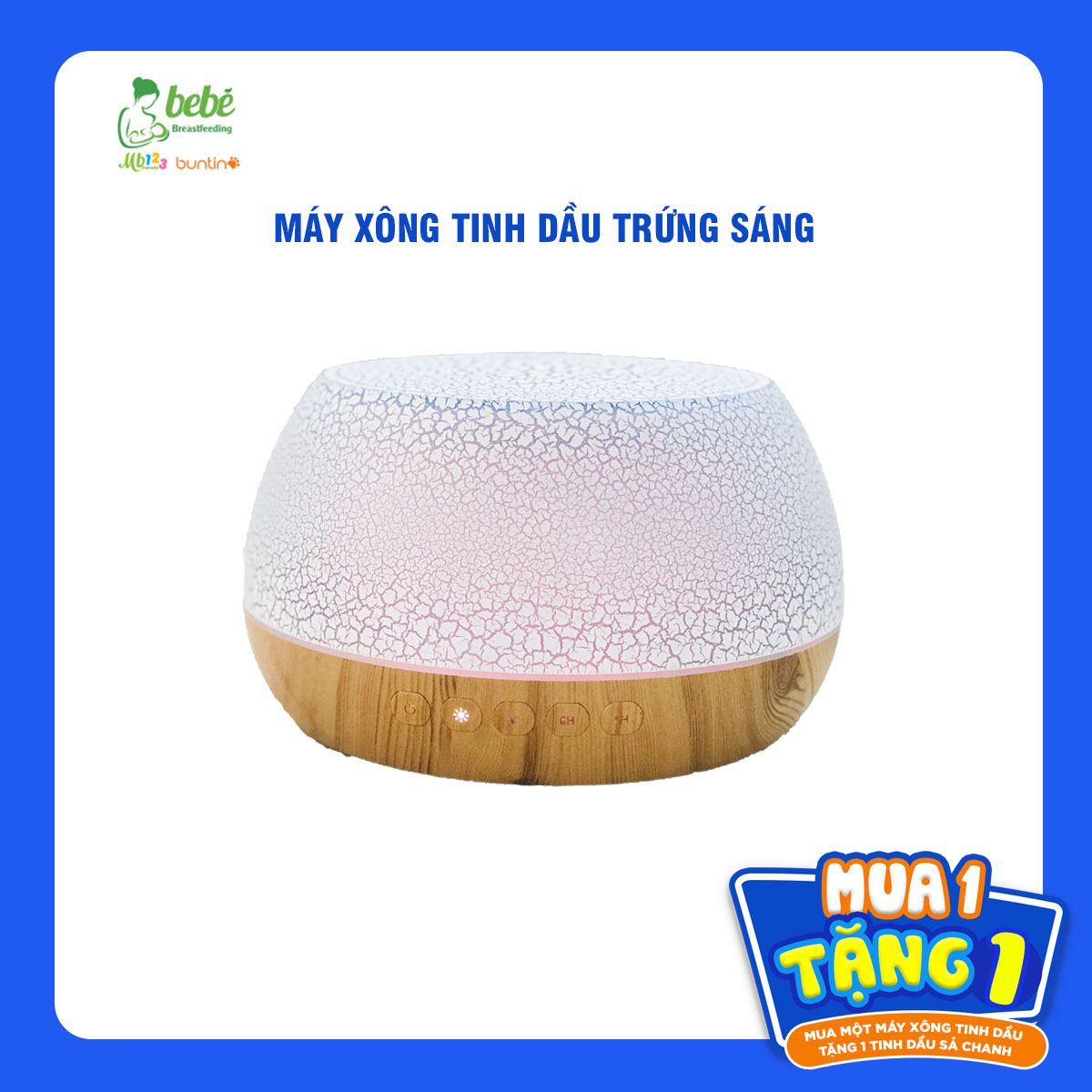 Máy xông tinh dầu Bluetooth trứng sáng 1000ml