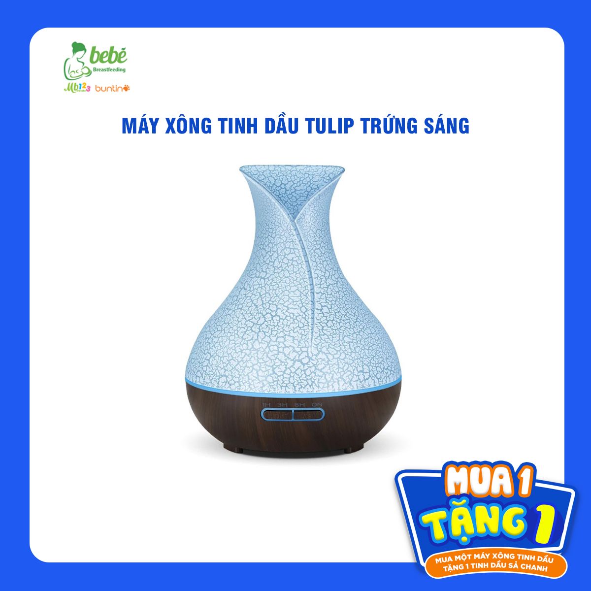 Máy xông tinh dầu Tulip trứng sáng 550ml