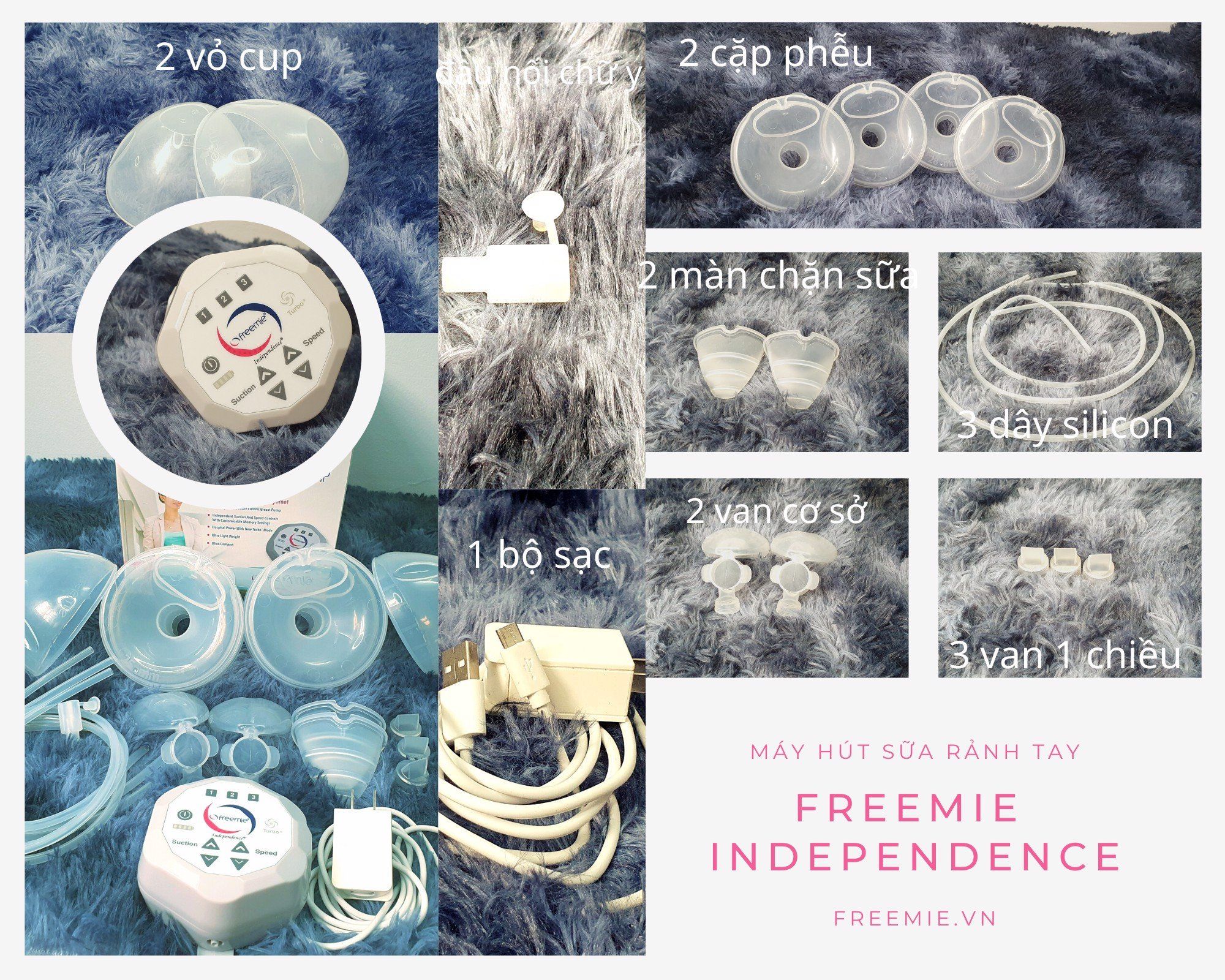 Máy hút sữa Freemie Independence -Mỹ dòng cao (bản 2 size phễu)