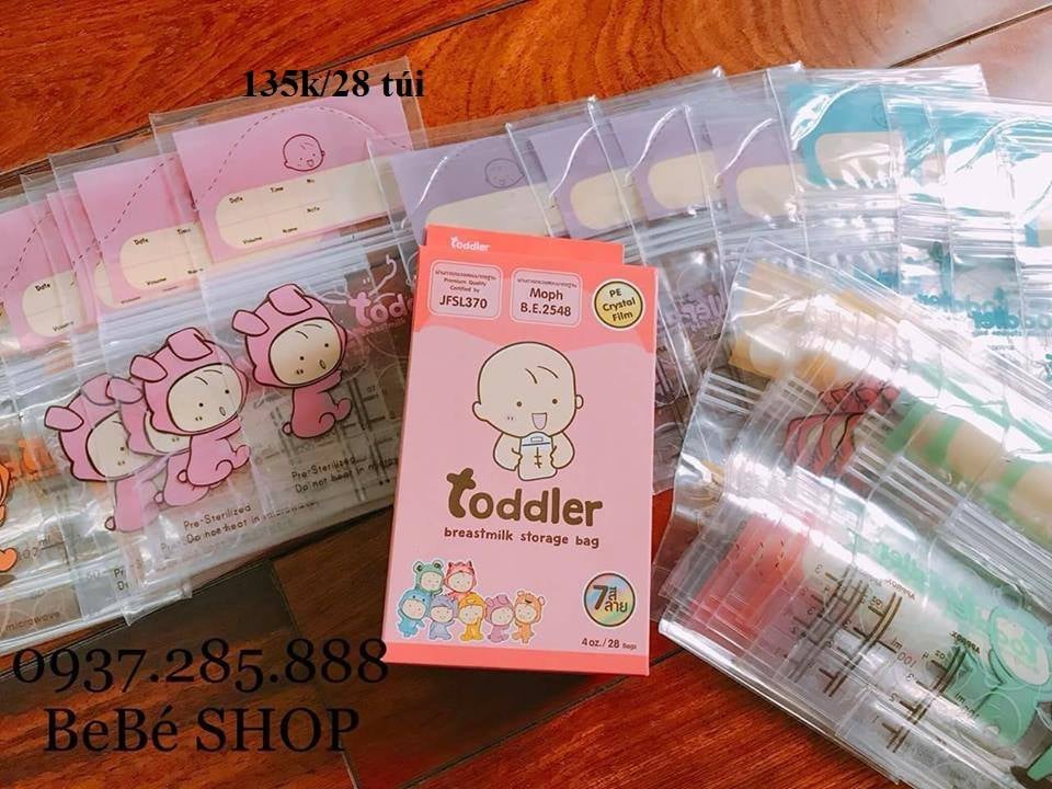 Túi trữ sữa mẹ Toddler 100ml - Hồng 28 túi