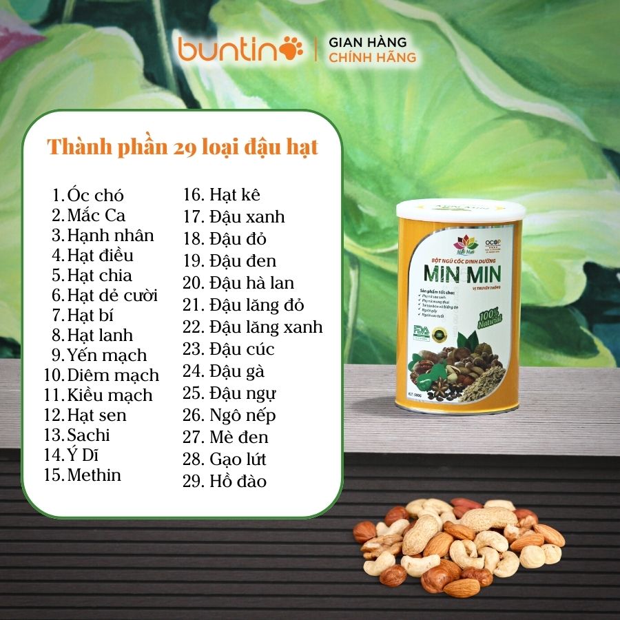 Bột Ngũ Cốc Dinh Dưỡng Min Min Vị Truyền Thống 500g