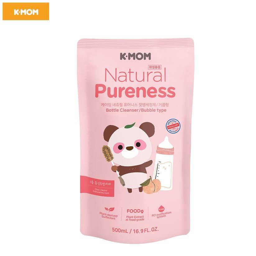 Nước rửa bình& rau quả với chiết xuất thảo mộc hữu cơ K-Mom HQ dạng túi (500ml)