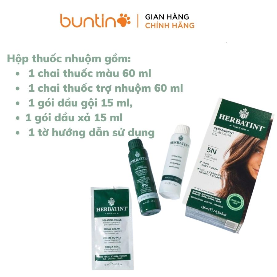 Thuốc nhuộm tóc thảo dược phủ bạc Herbatint Chestnut 150ml (loại 3N)