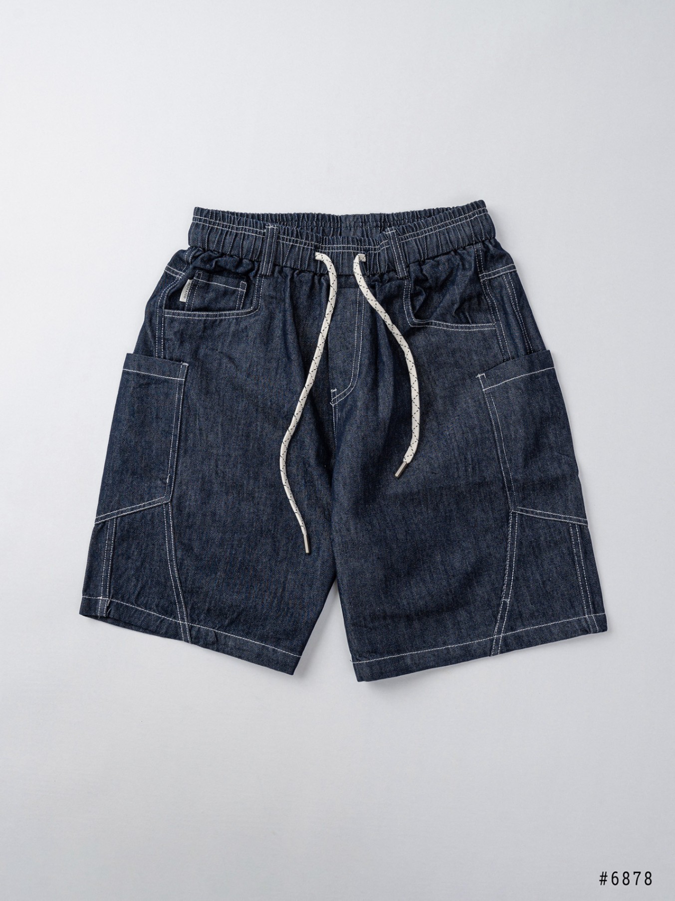 Quần short jean xanh tiêu túi sườn DNST 6878