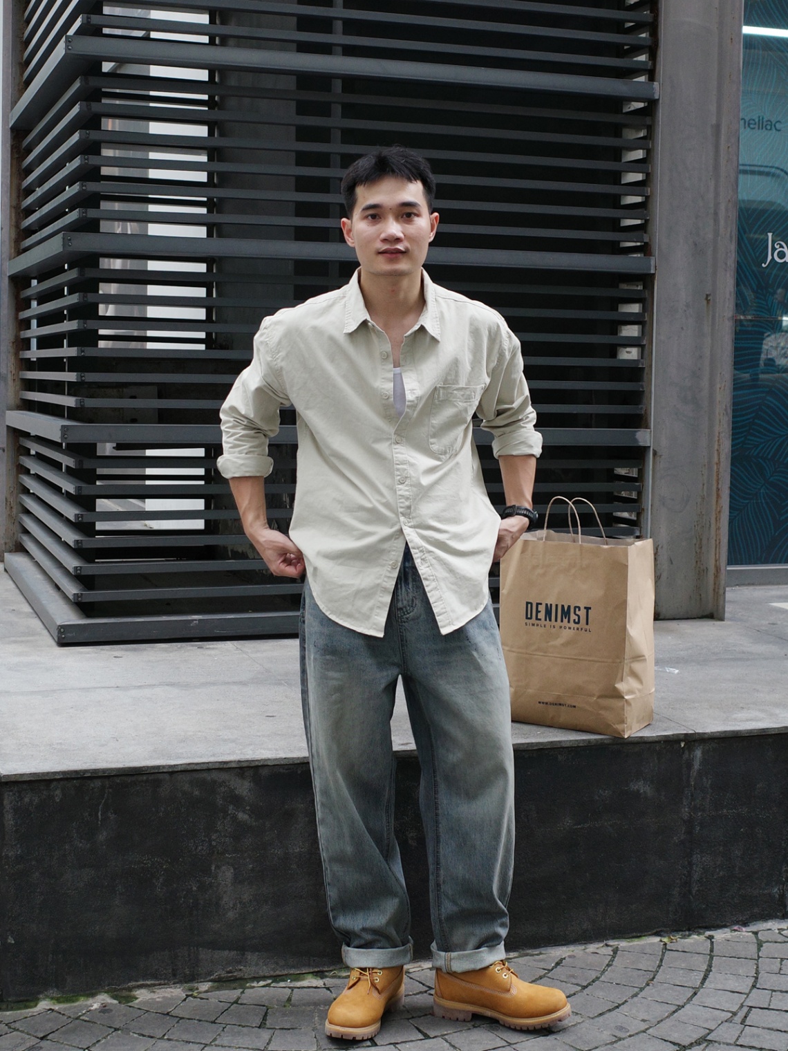 Áo sơ mi kaki túi đinh DNST 8861