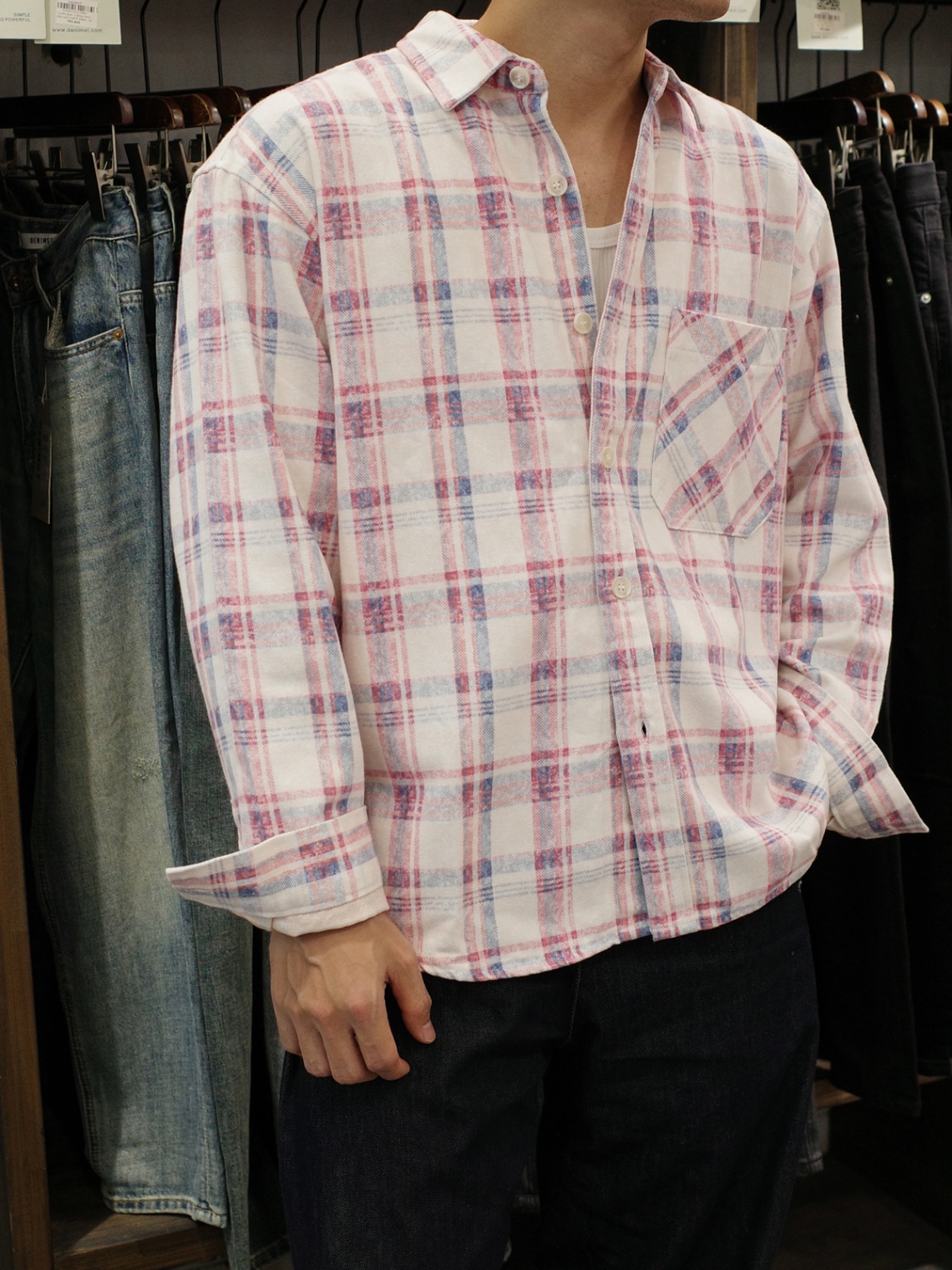 Áo sơ mi kẻ flannel HONG DNST 036