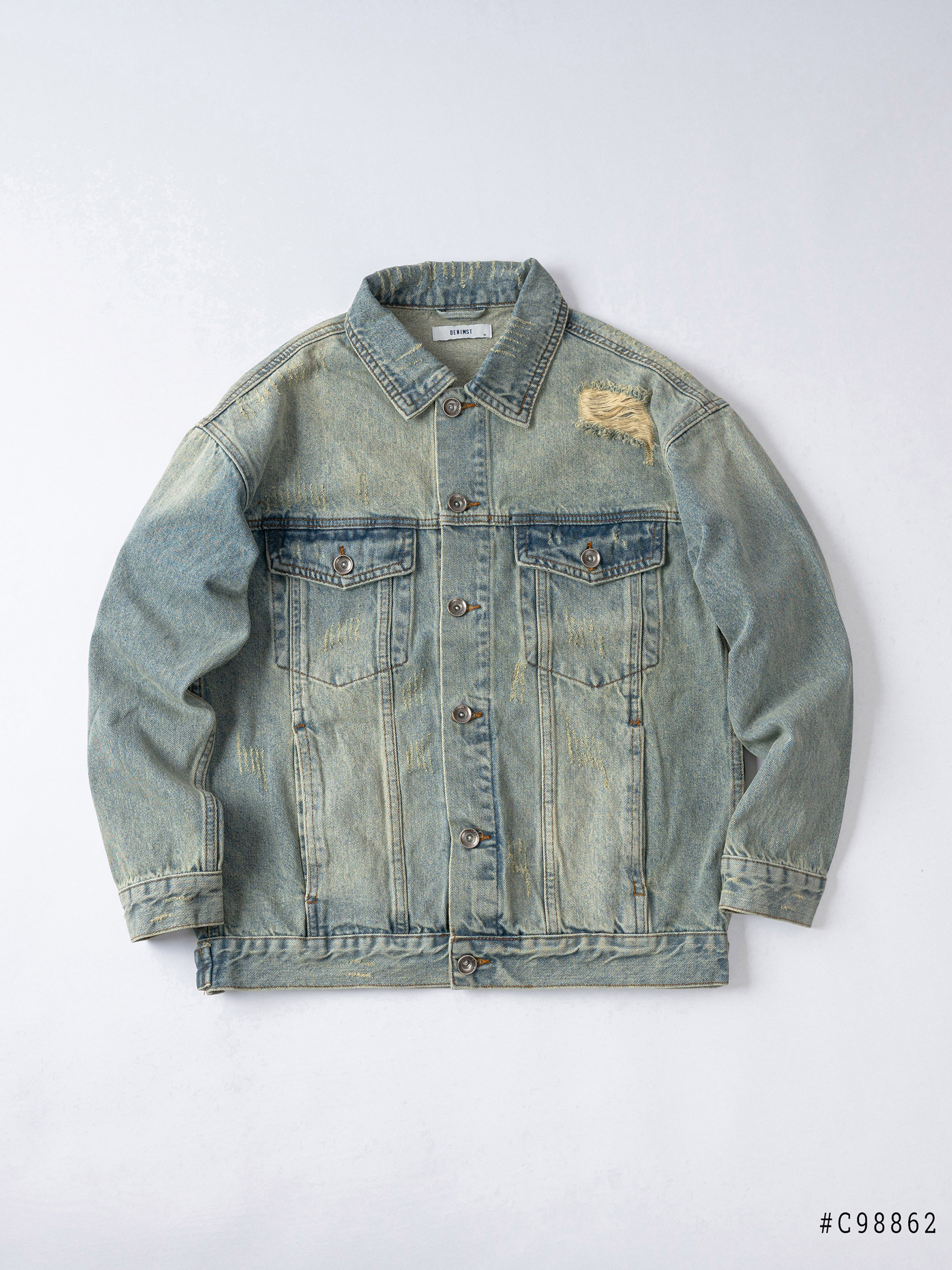 Áo khoác bò bạc rách DNST 98862