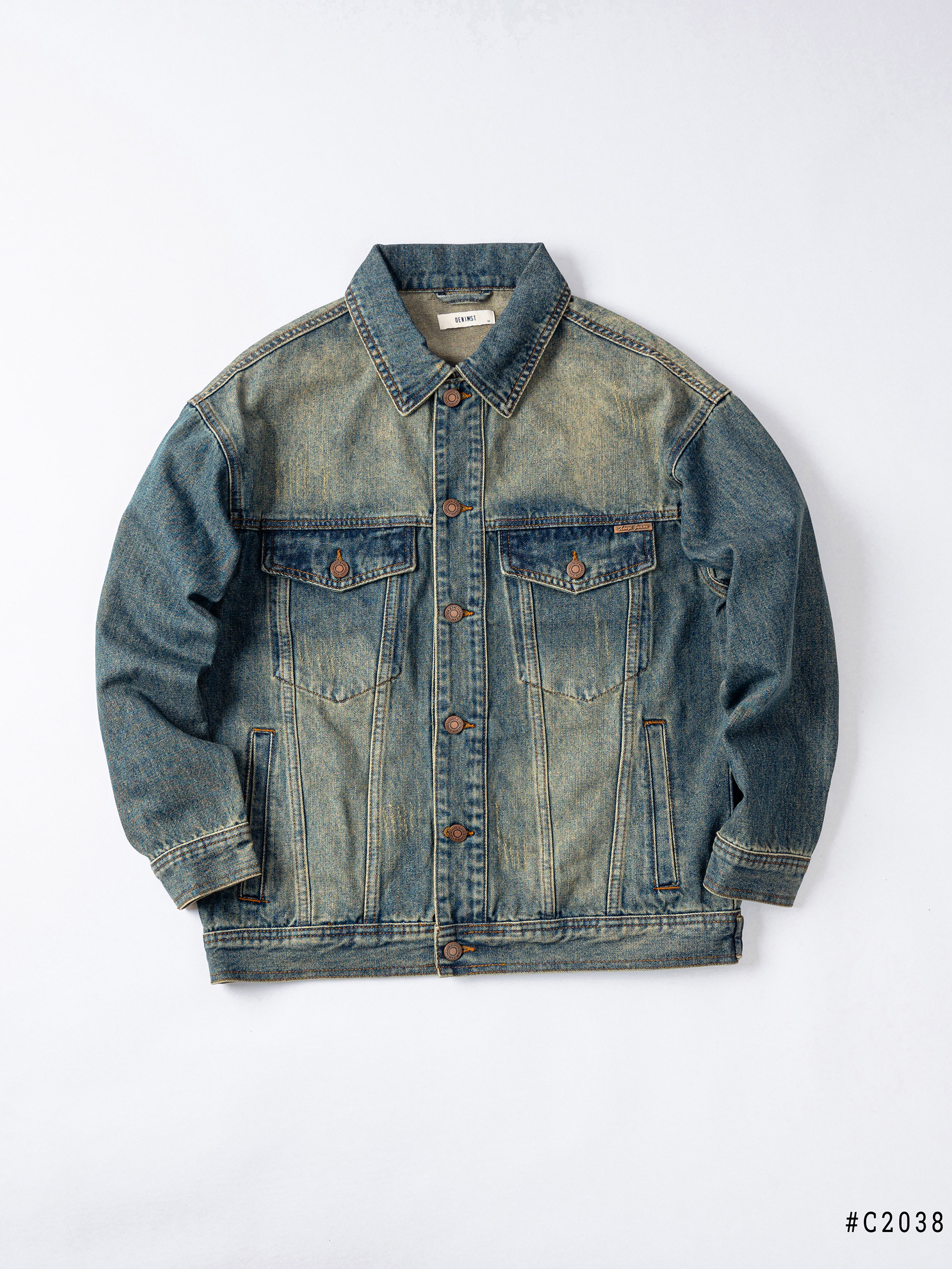 Áo khoác bò xanh xước Xiu DNST 2038