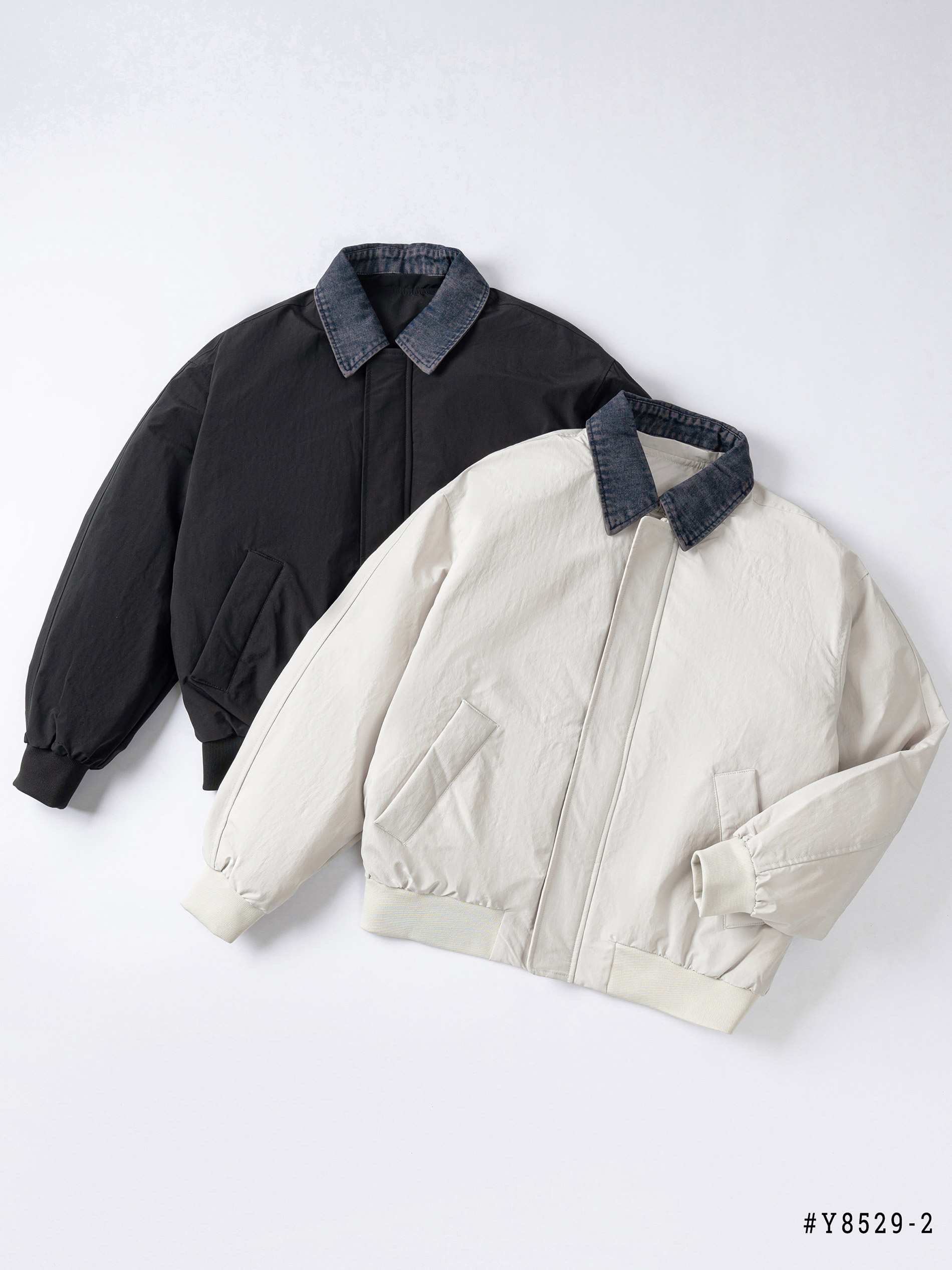 Áo phao lông vũ cổ denim DNST 8529