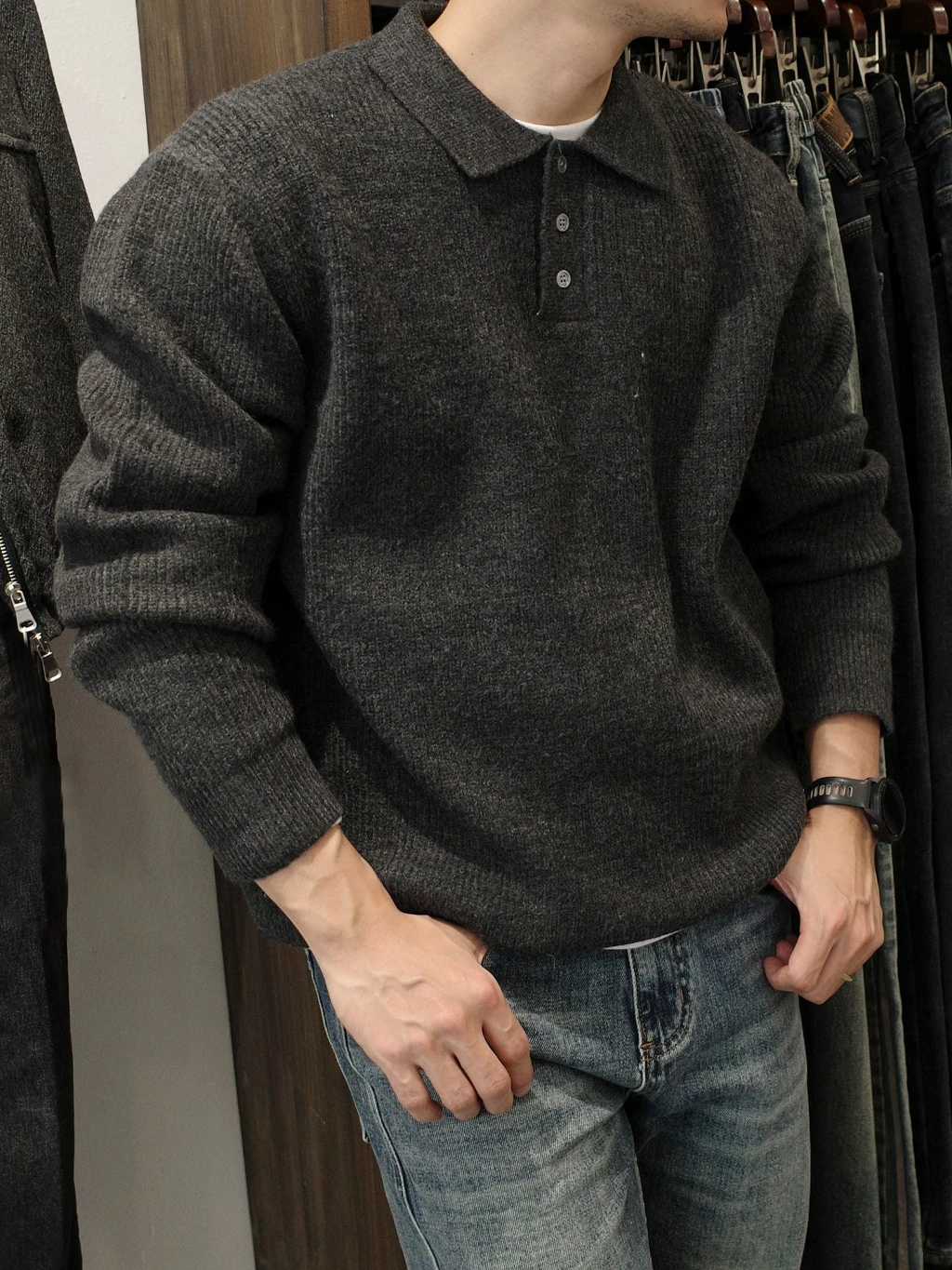 Áo polo len cashmere DNST 5081