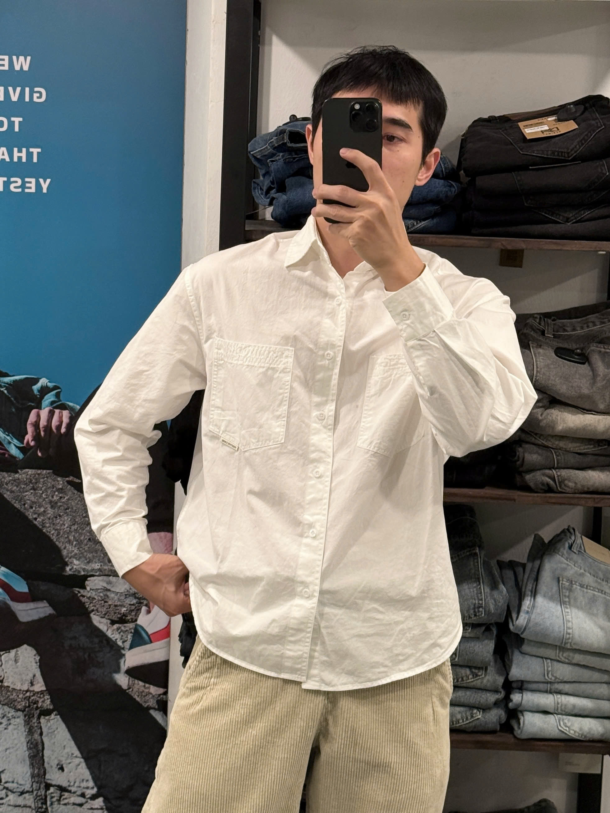 Áo sơ mi kaki trơn 2 túi DNST L688