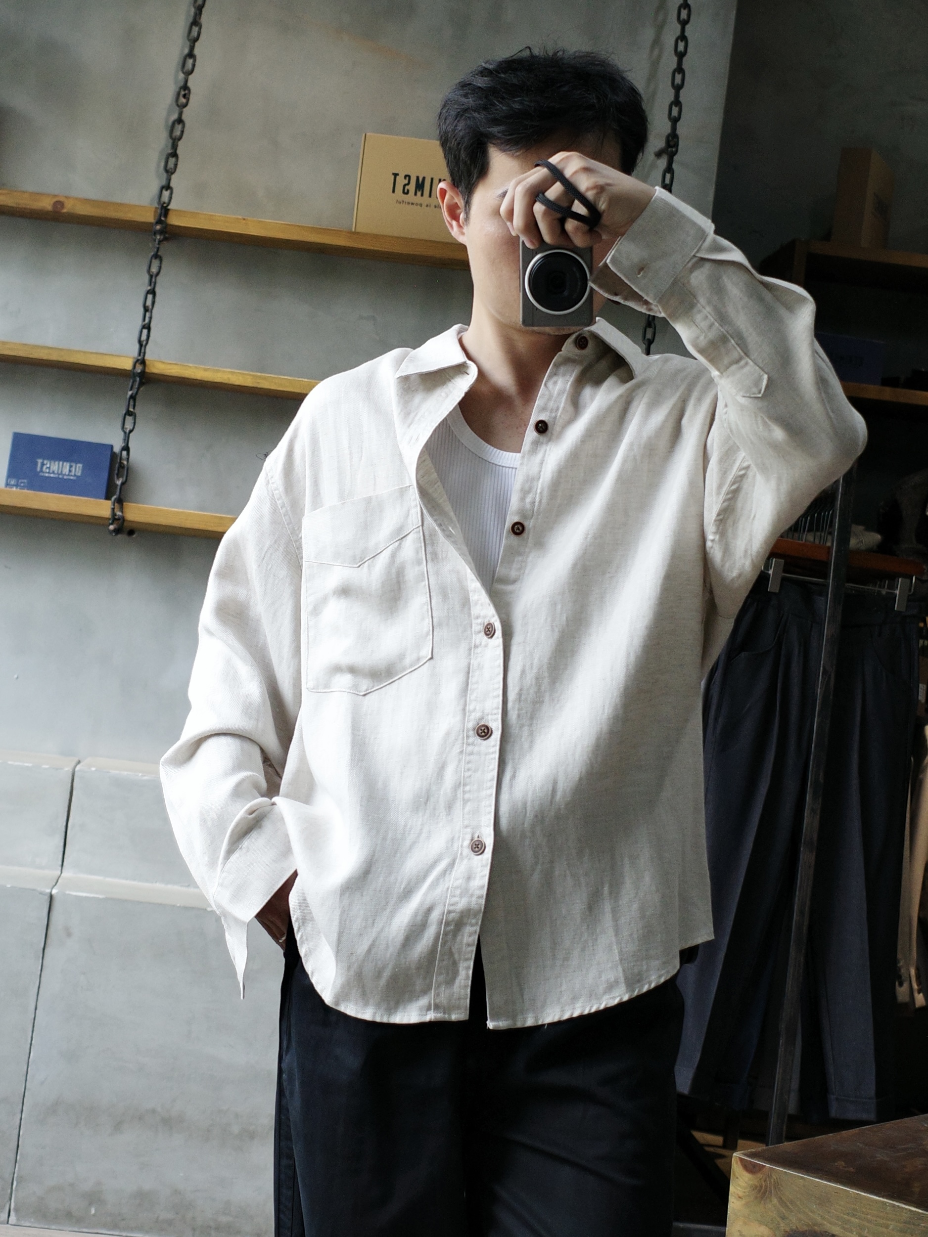 Áo sơ mi linen 1 túi DNST 26007