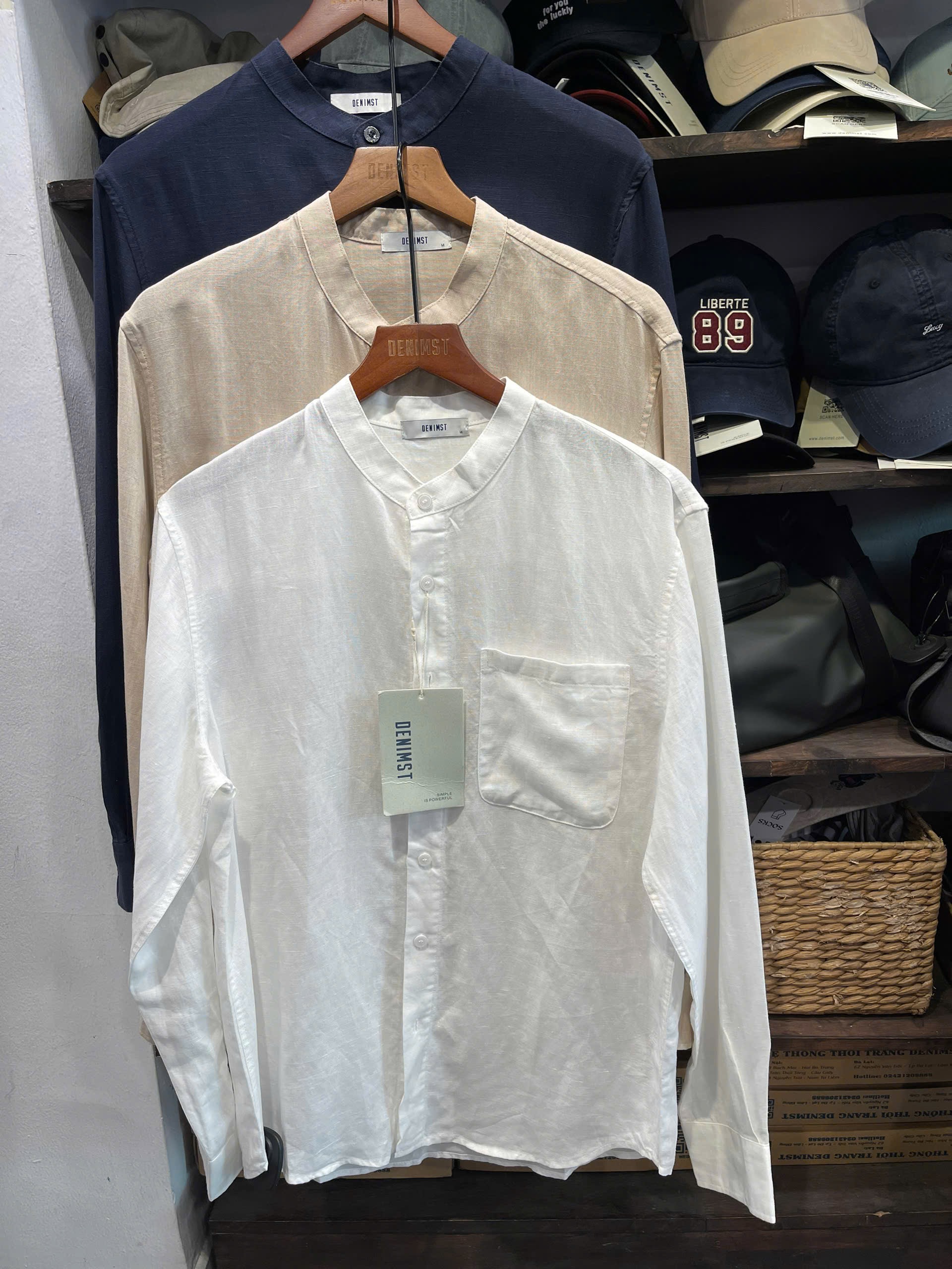 Áo sơ mi trụ linen 1 túi DNST 721
