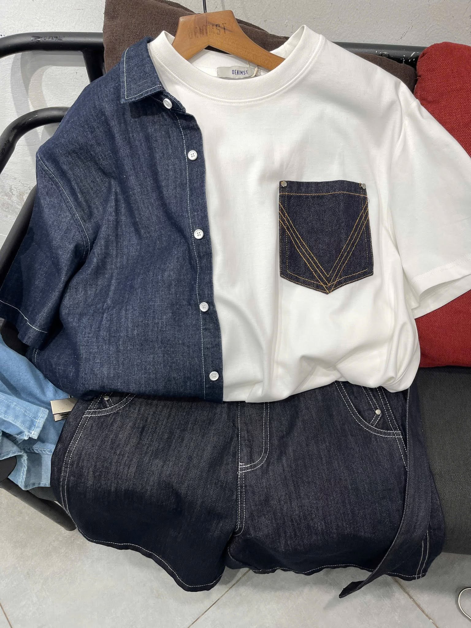 Áo thun túi denim DNST 9129