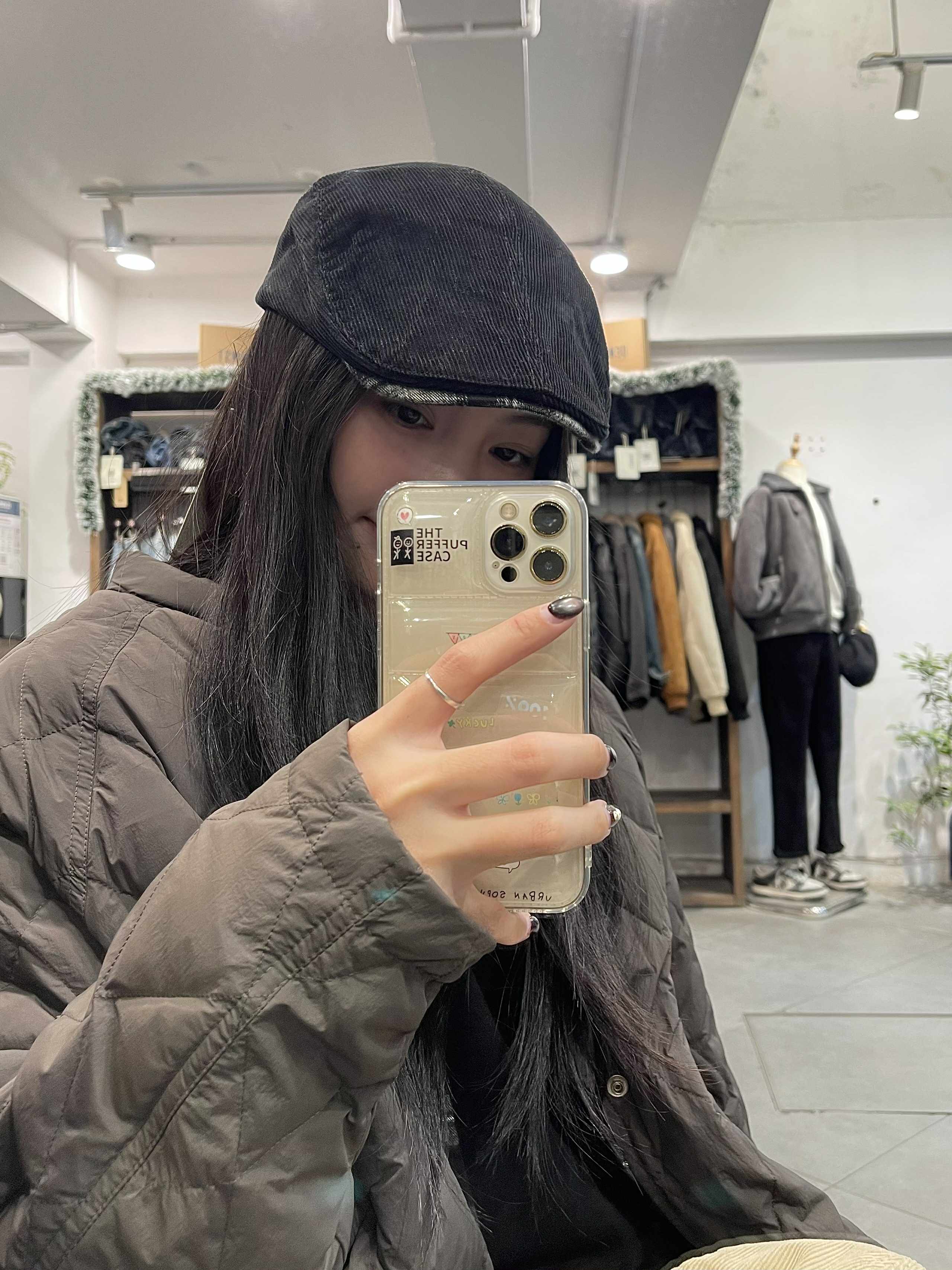 Mũ beret nhung vành kẻ DNST 295