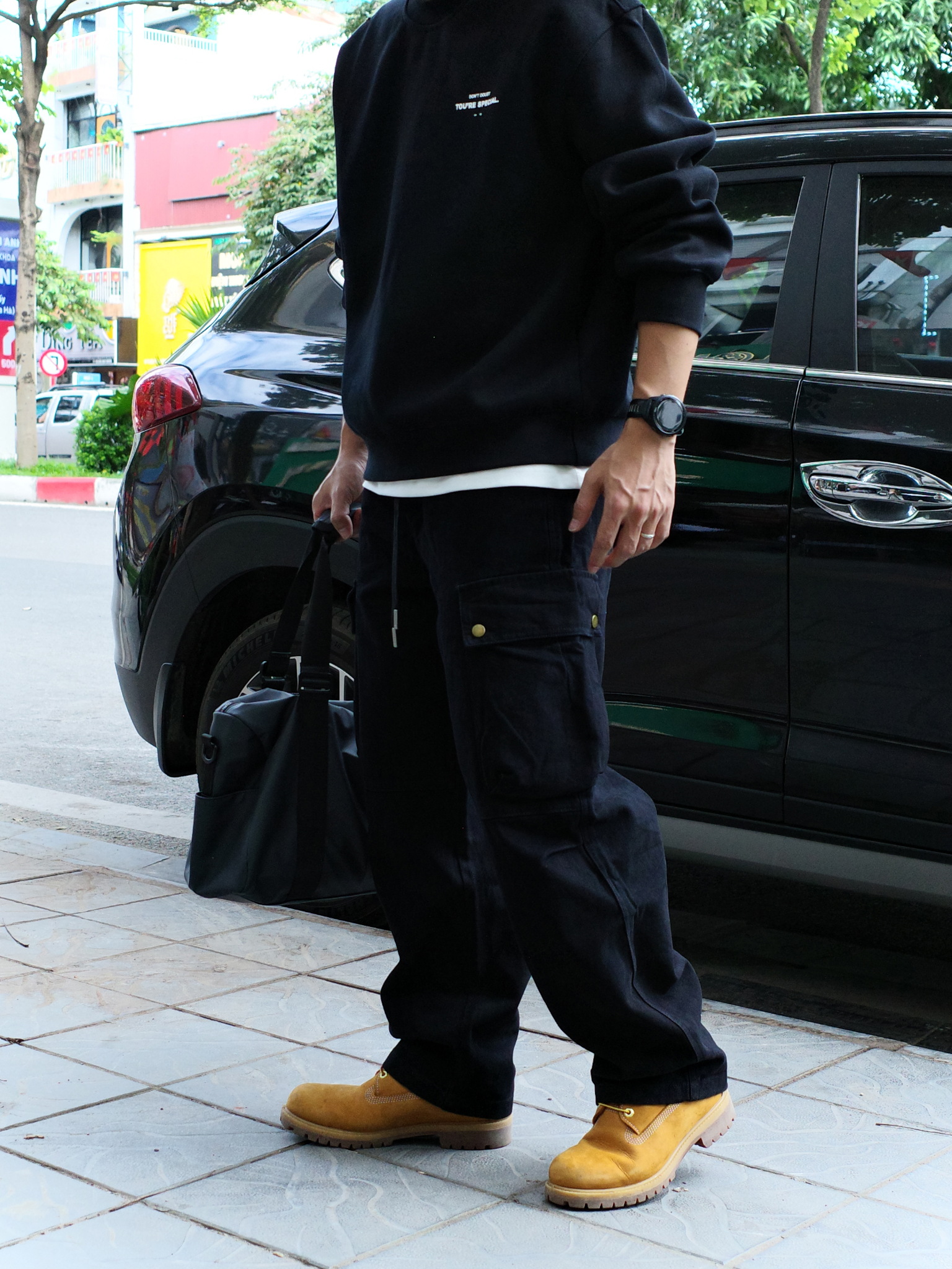 Quần denim suông túi hộp DNST 5034