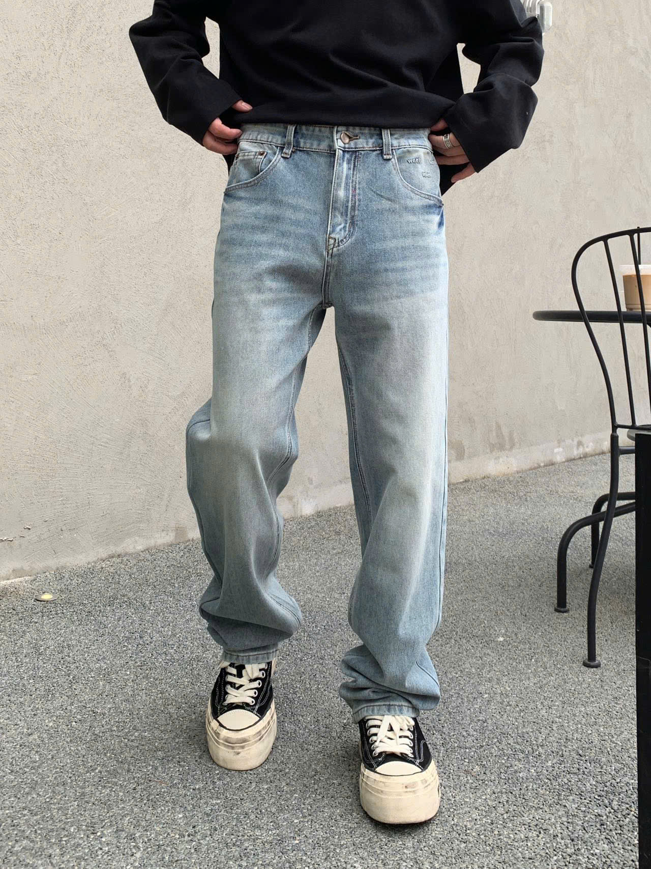 Quần jean straight xanh bạc Week DNST 2118