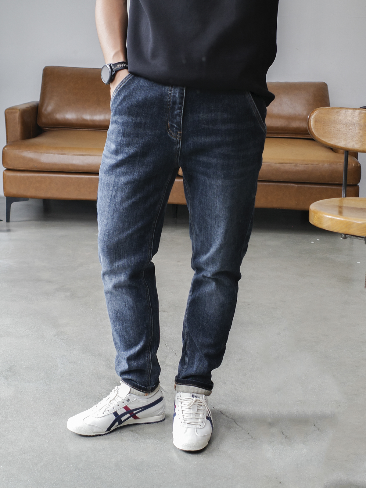 Quần jeans smart xanh đậm DESRIH DNST 8019