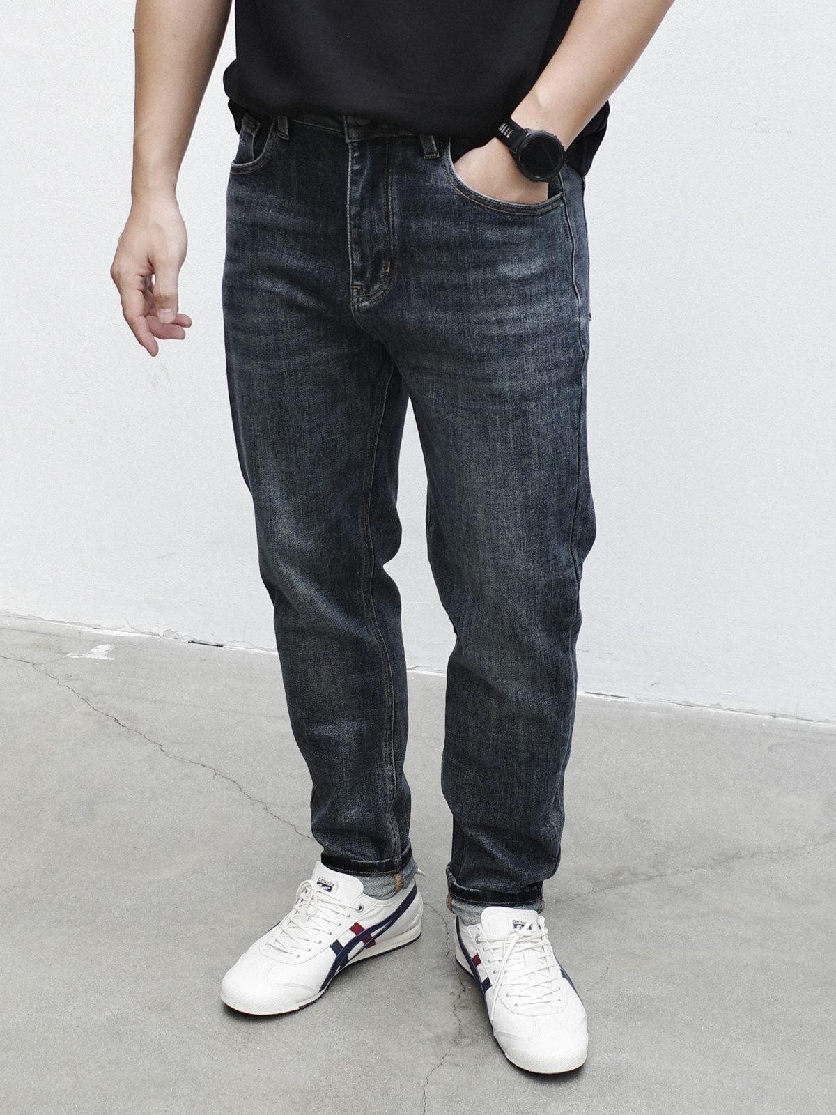 Quần jeans smart xanh đậm KUN DNST 8053