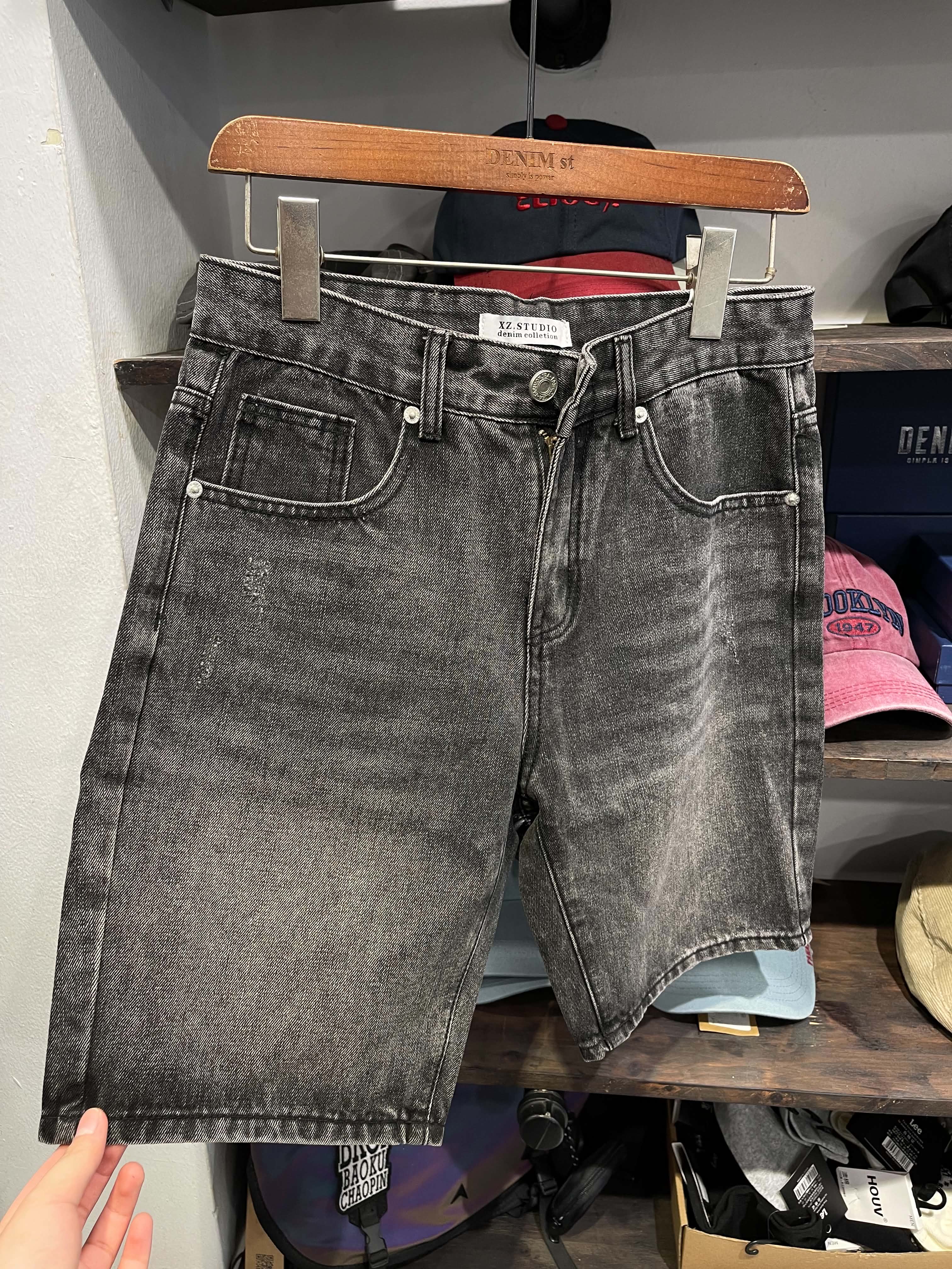 Quần short jean xám trơn DNST 3303
