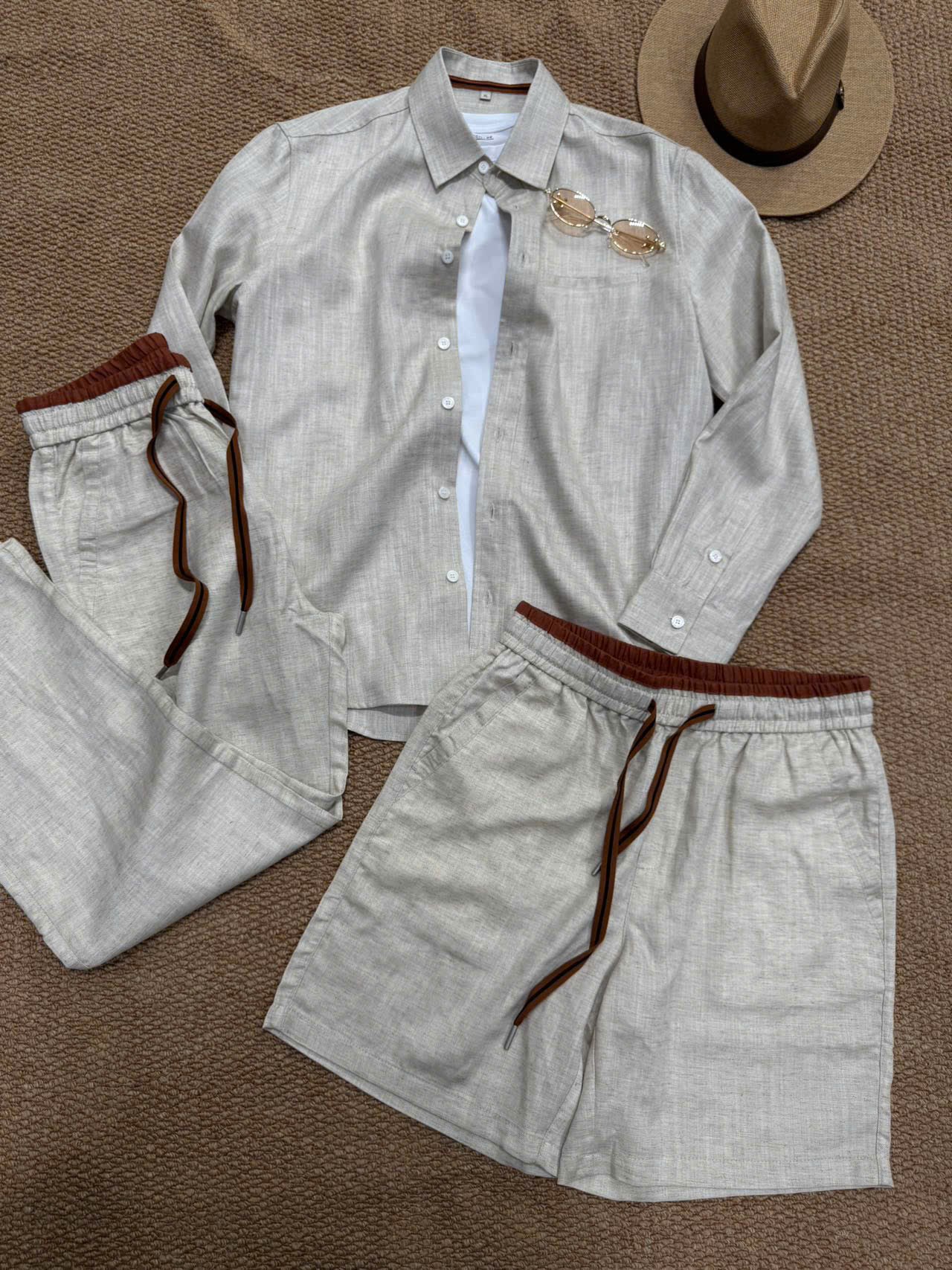 Quần short linen cạp cam DNST 9802