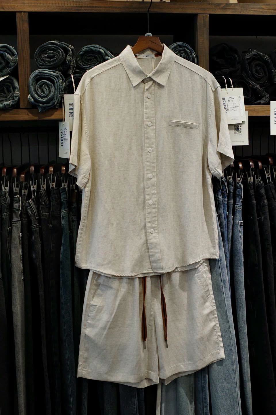Quần short linen cạp cam DNST 9802
