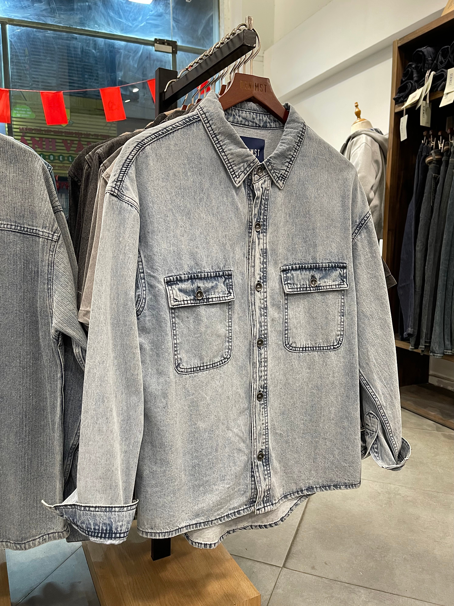 Sơ Mi Denim 2 Túi DNST 129