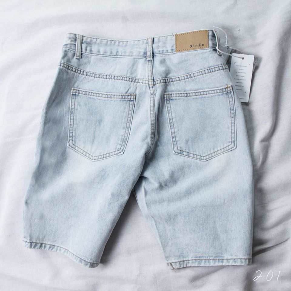 Quần short jeans nam xanh bạc trơn Hà Nội