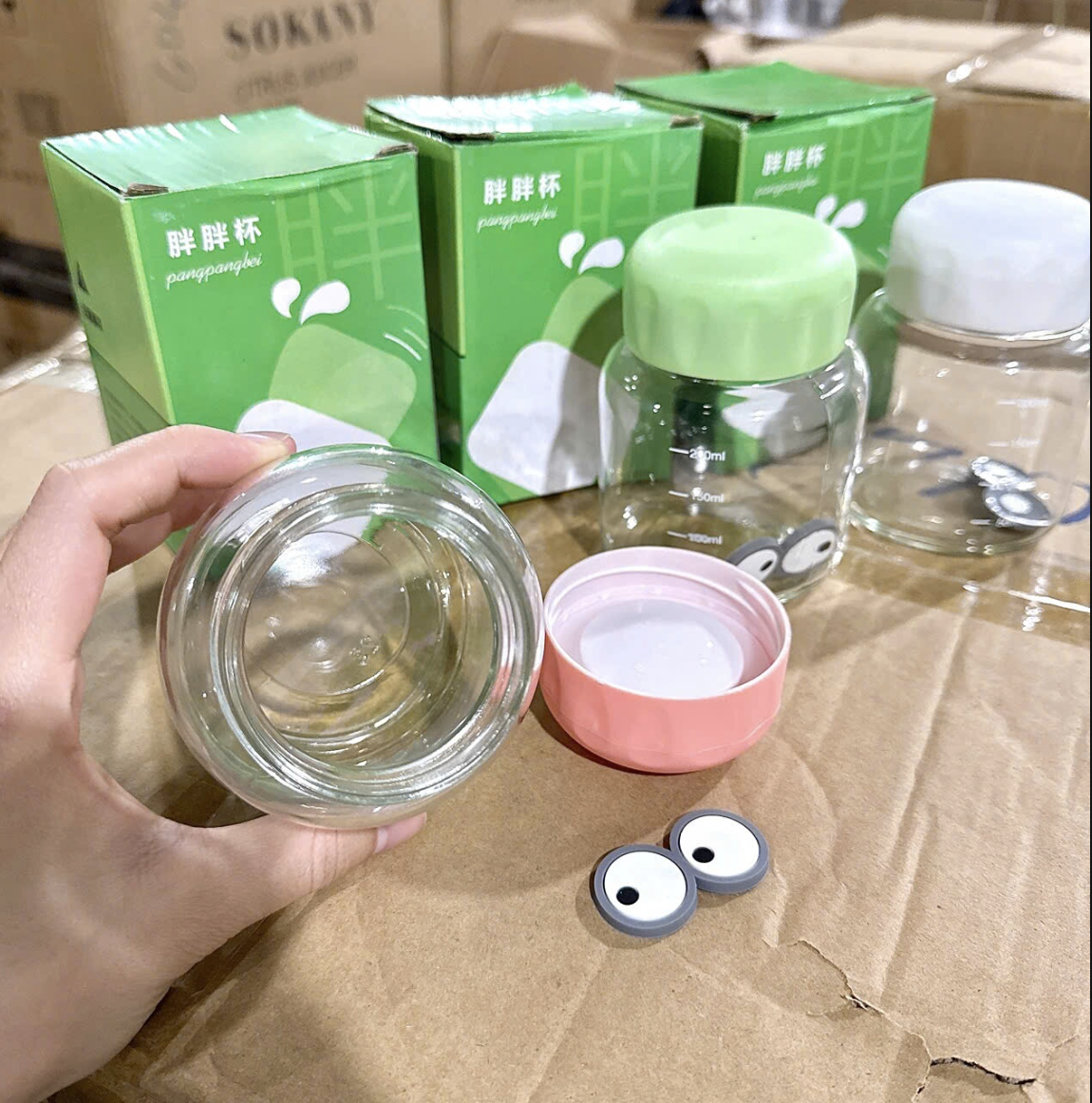 [100] Bình Thuỷ Tinh Đôi Mắt 300ml*