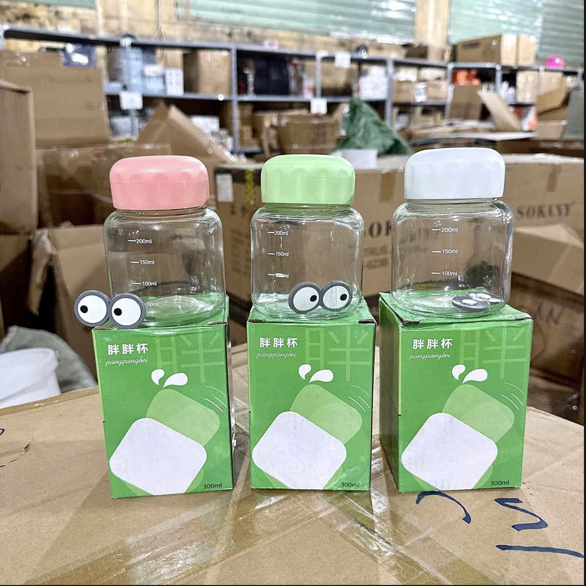 [100] Bình Thuỷ Tinh Đôi Mắt 300ml*