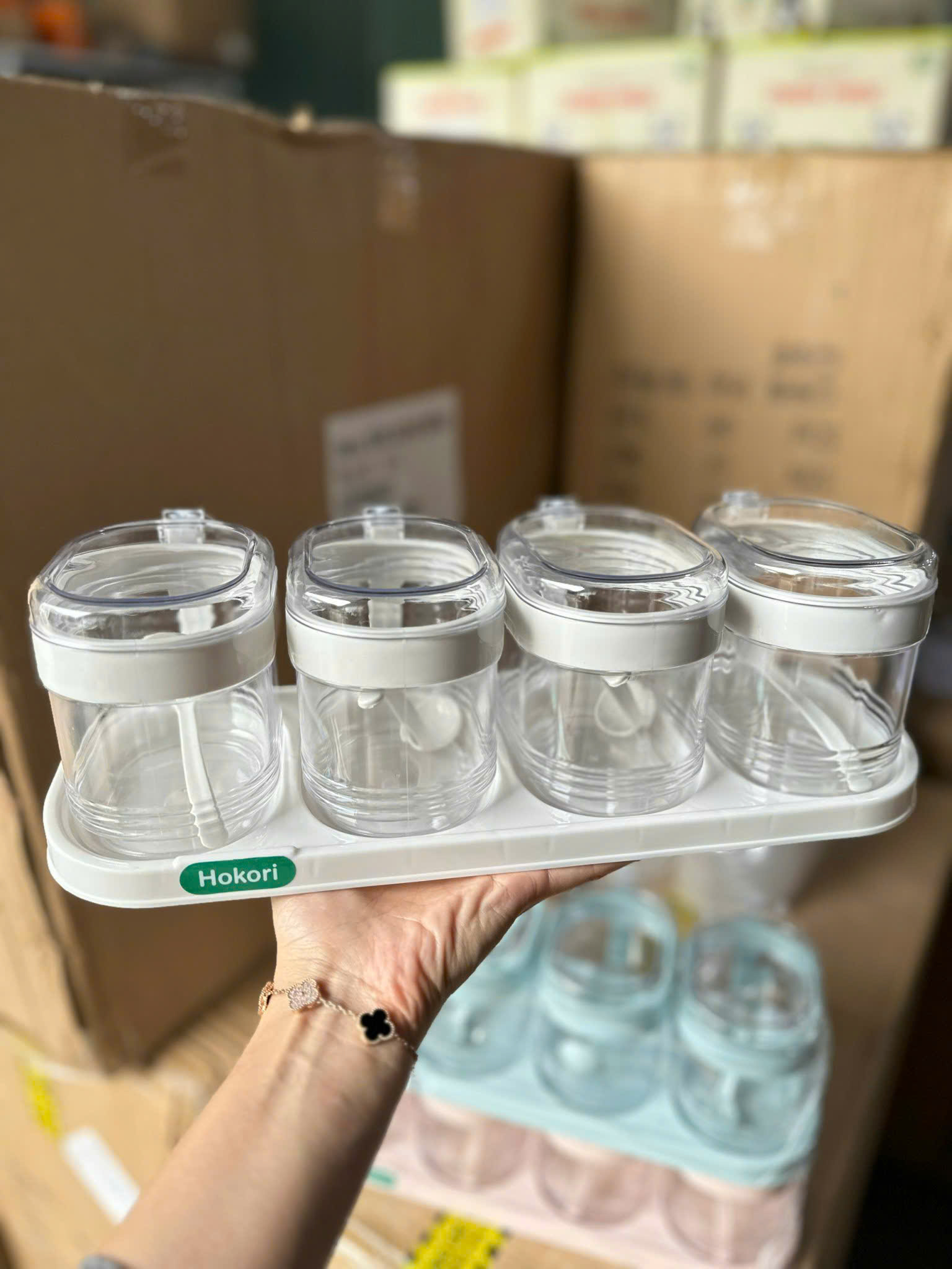[20] Bộ 4 Hũ Gia Vị Hokori 2937