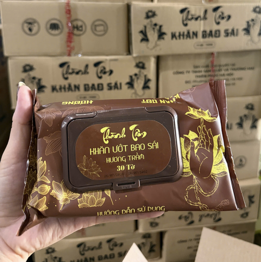 [24] Thùng 24 Gói Khăn Ướt Bao Sái Hương Trầm 30 tờ