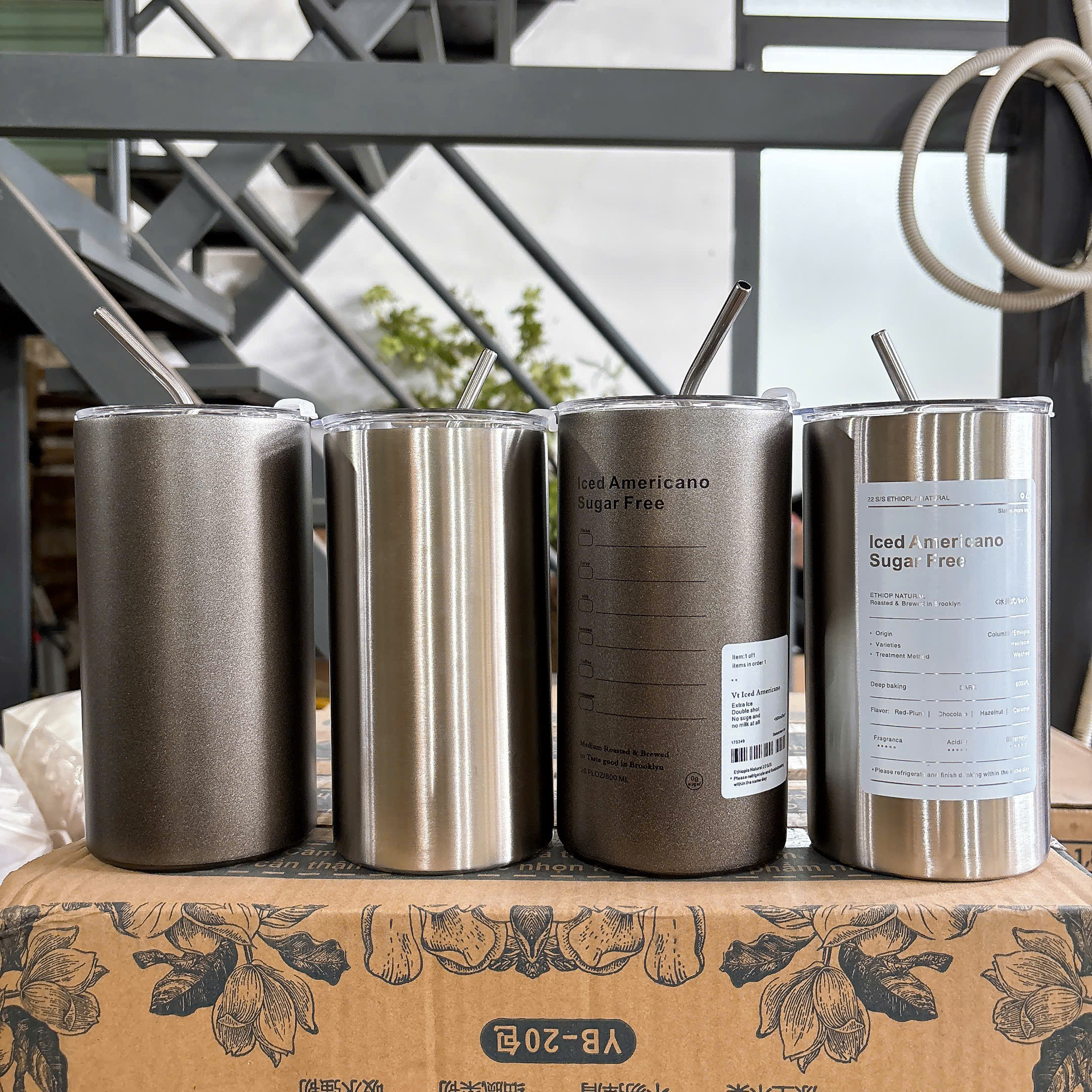 [50] Ly Giữ Nhiệt Inox Hình Trụ 600ml (F1) - Trắng
