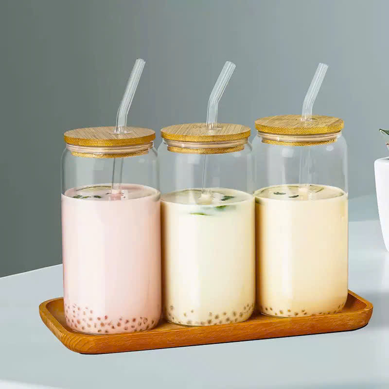 [58] Cốc Thuỷ Tinh Nắp Gỗ 500ml
