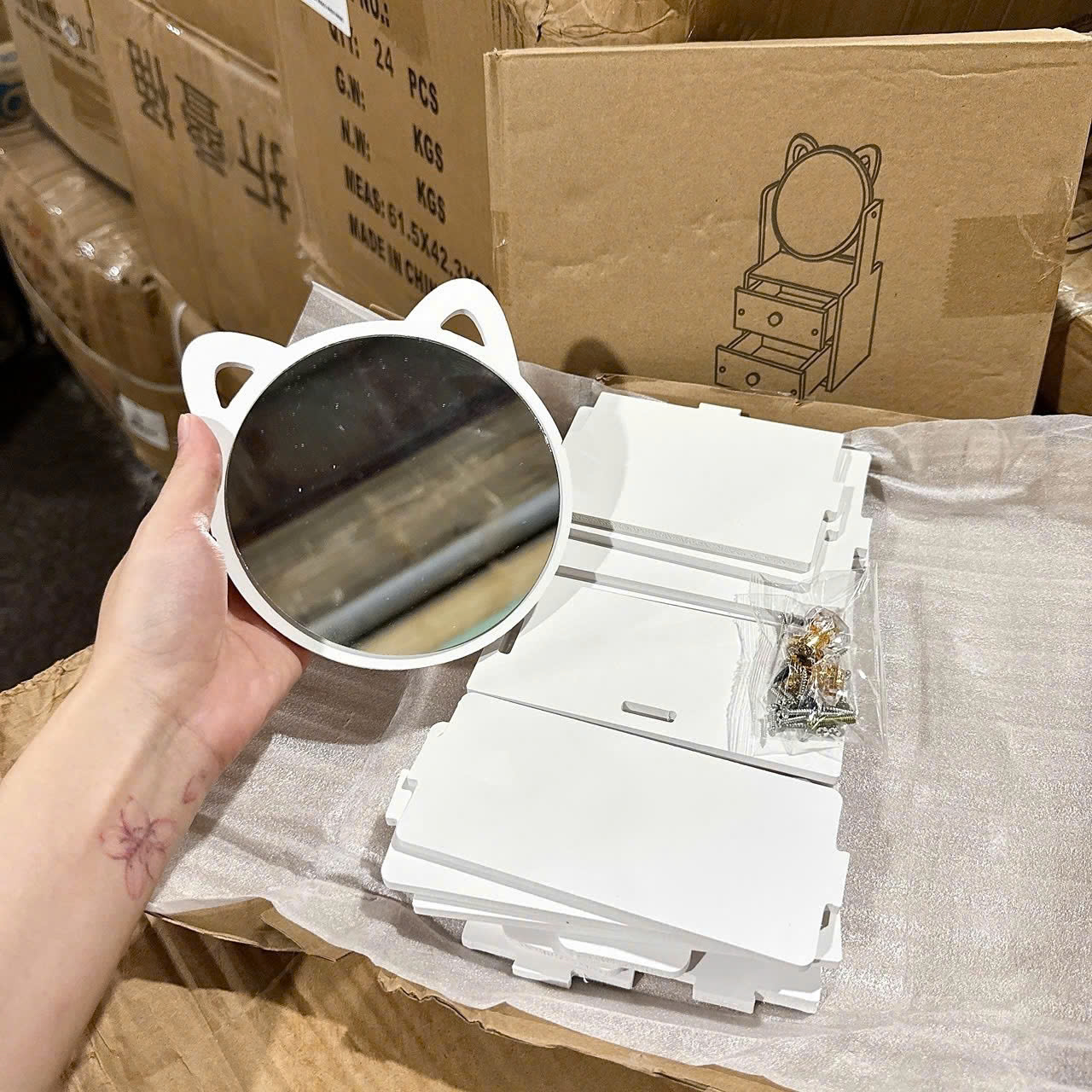 [60] Kệ Mỹ Phẩm Gương Mèo NHỎ