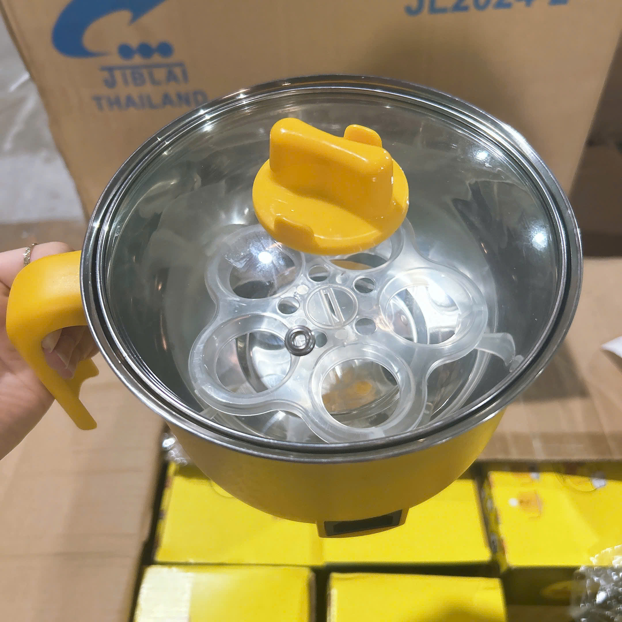 [60] Nồi Điện 18cm Vỉ Hấp Trứng Vịt Vàng