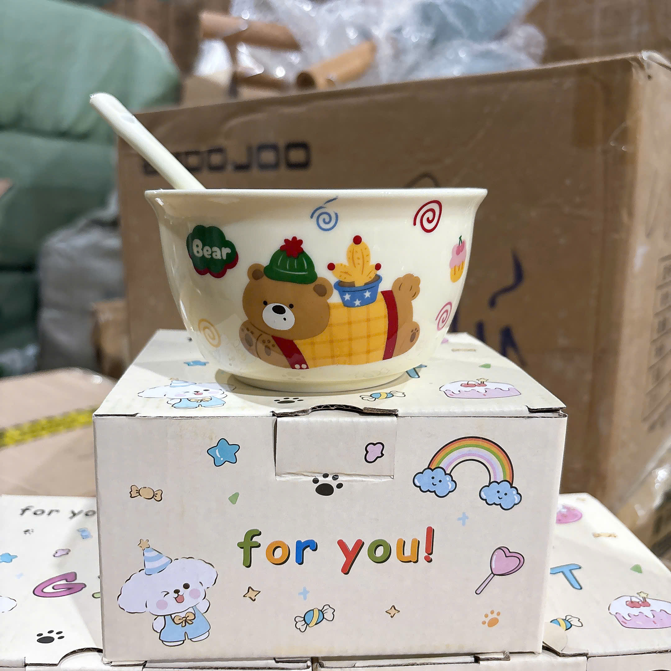 [60] Set Bát Kèm Thìa Hoạt Hình*
